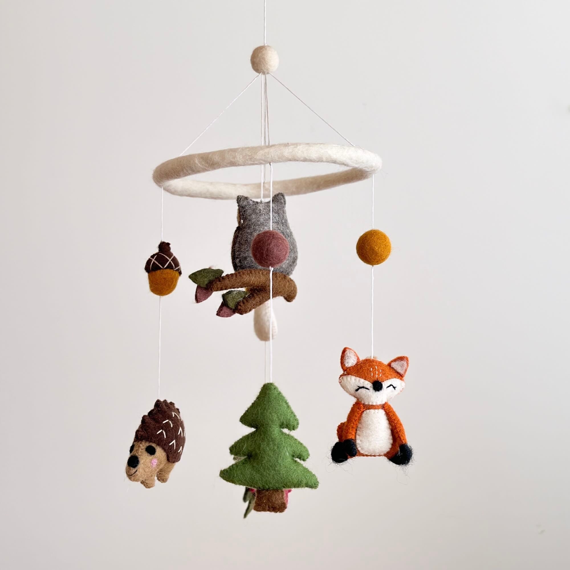 Ganapati Crafts Co. Forest Friends Felt Baby Mobile | Playroom Avenue