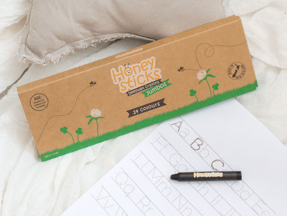 Honeysticks Jumbos 24 Pack - Large Set Natural Beeswax Crayons | Playroom Avenue