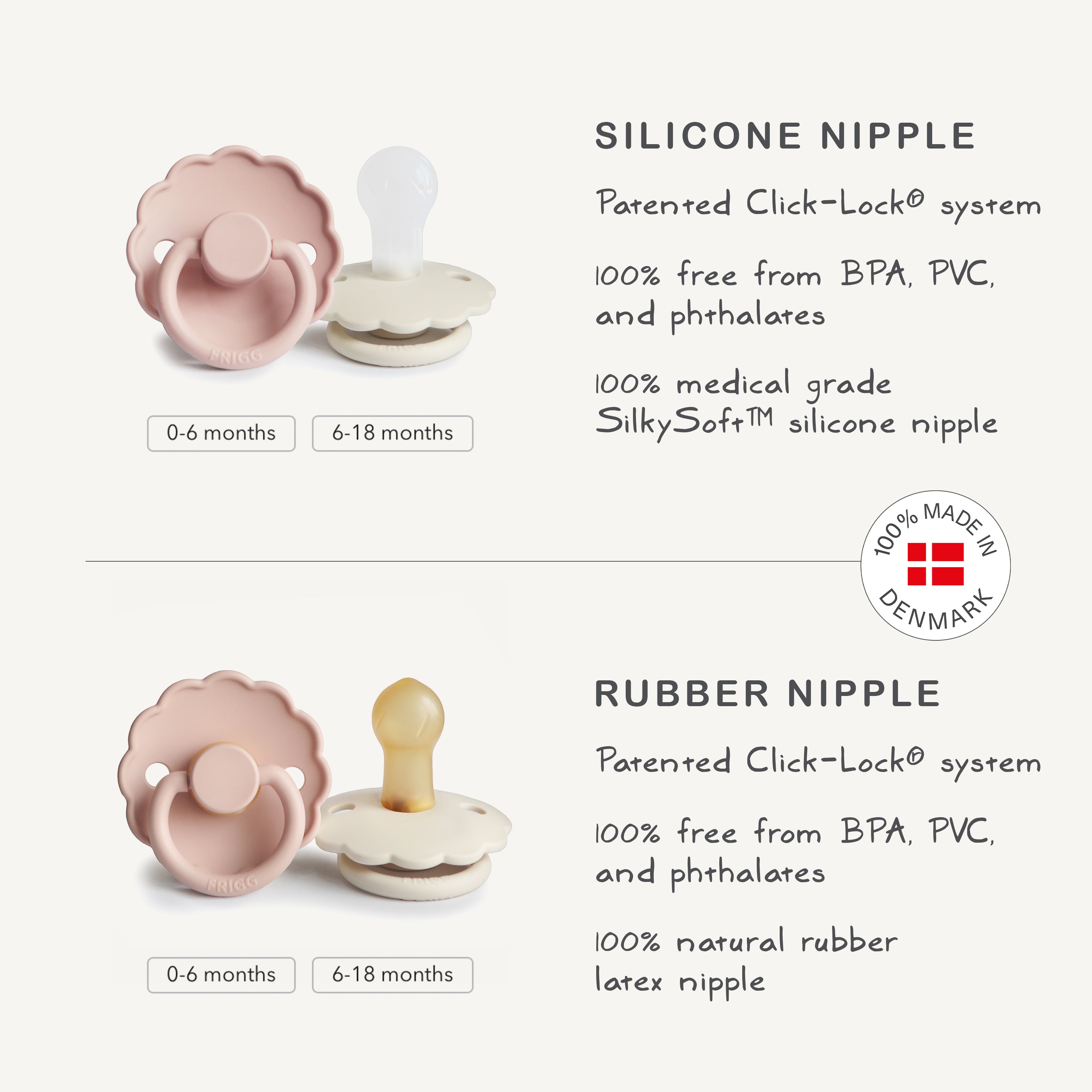 FRIGG Silicone Pacifier 6-Pack | Playroom Avenue