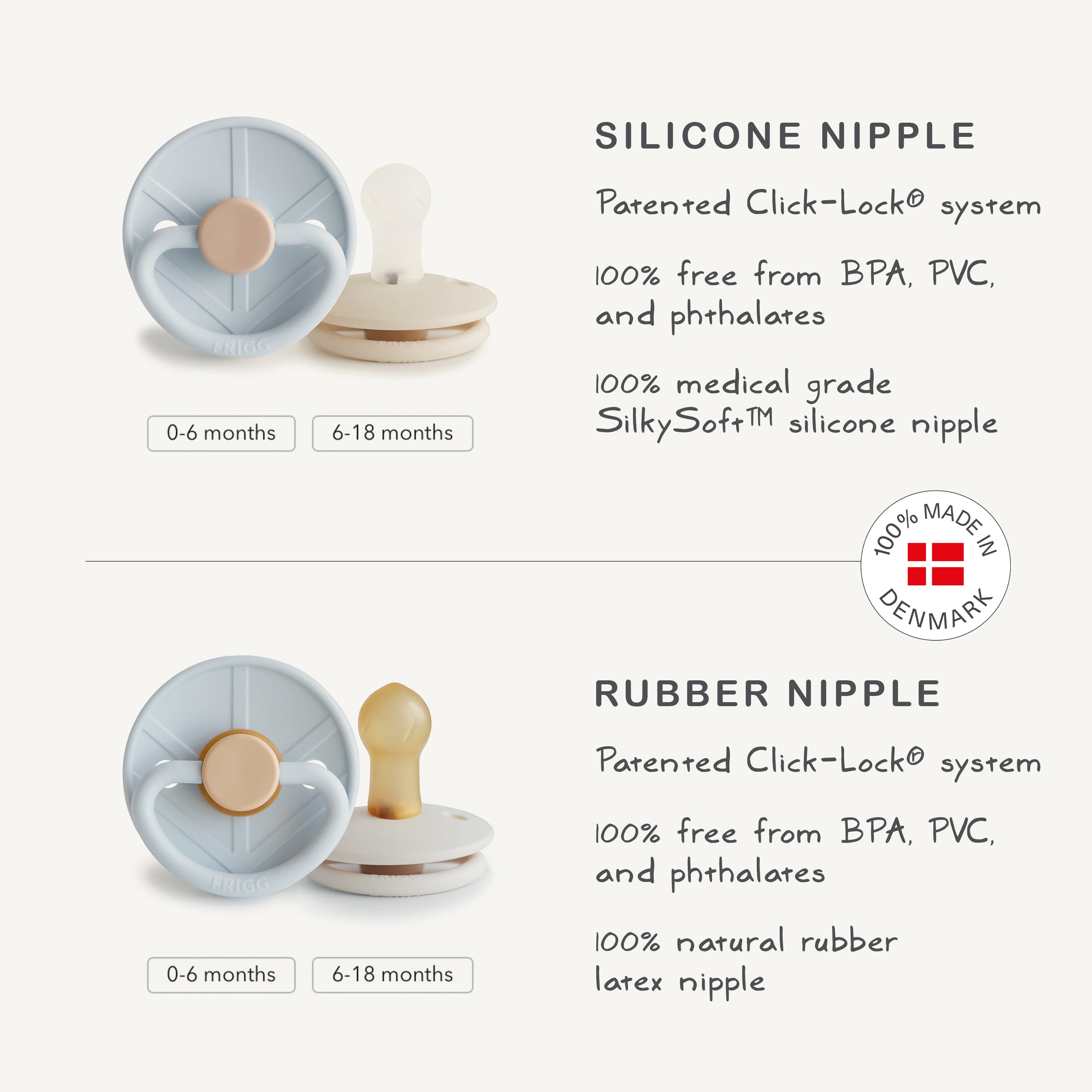 FRIGG Silicone Pacifier 6-Pack | Playroom Avenue