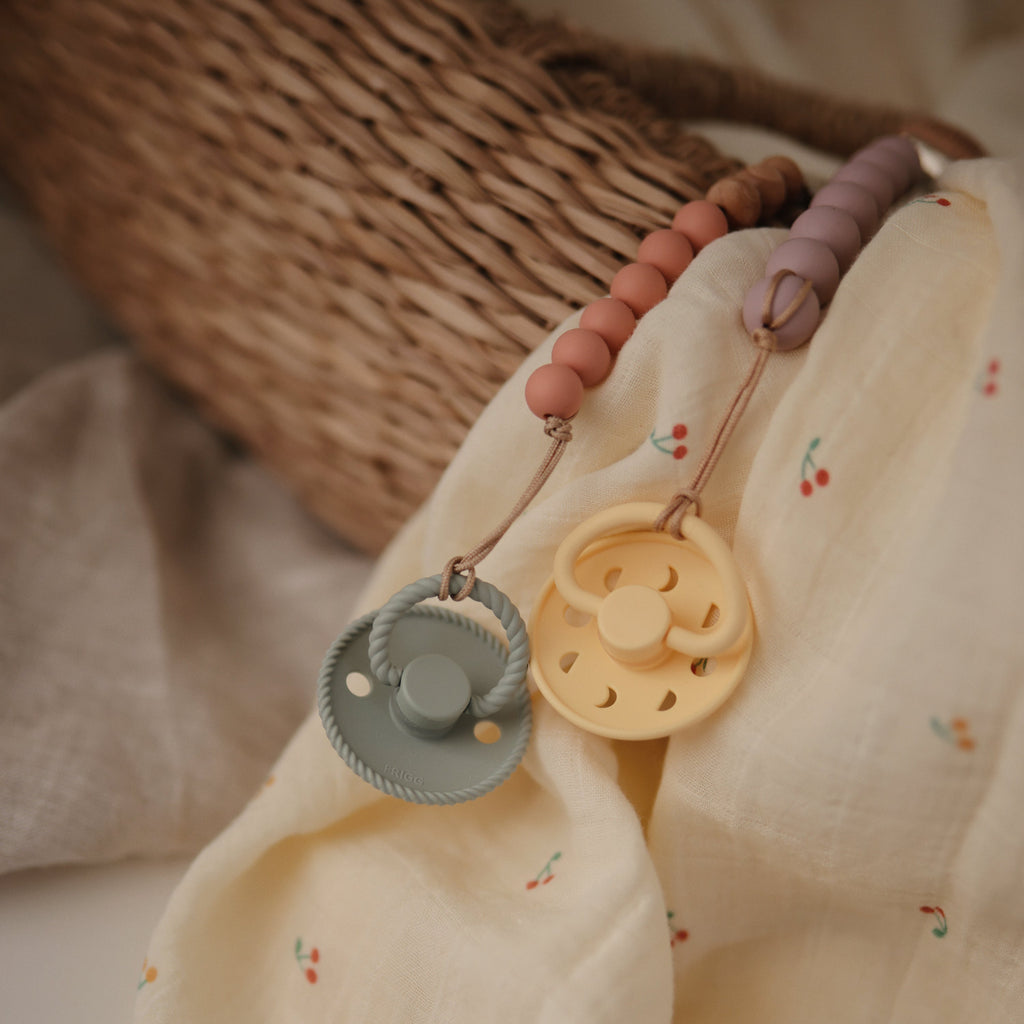 Mushie Silicone Pacifier Clip | Eva | Playroom Avenue