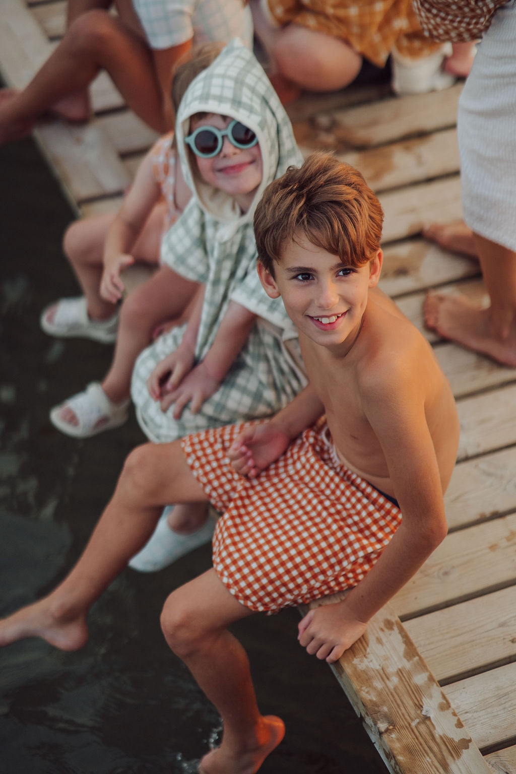 GRECH & CO. Swim Trunks | UPF + Recycled - Sienna Gingham | Playroom Avenue