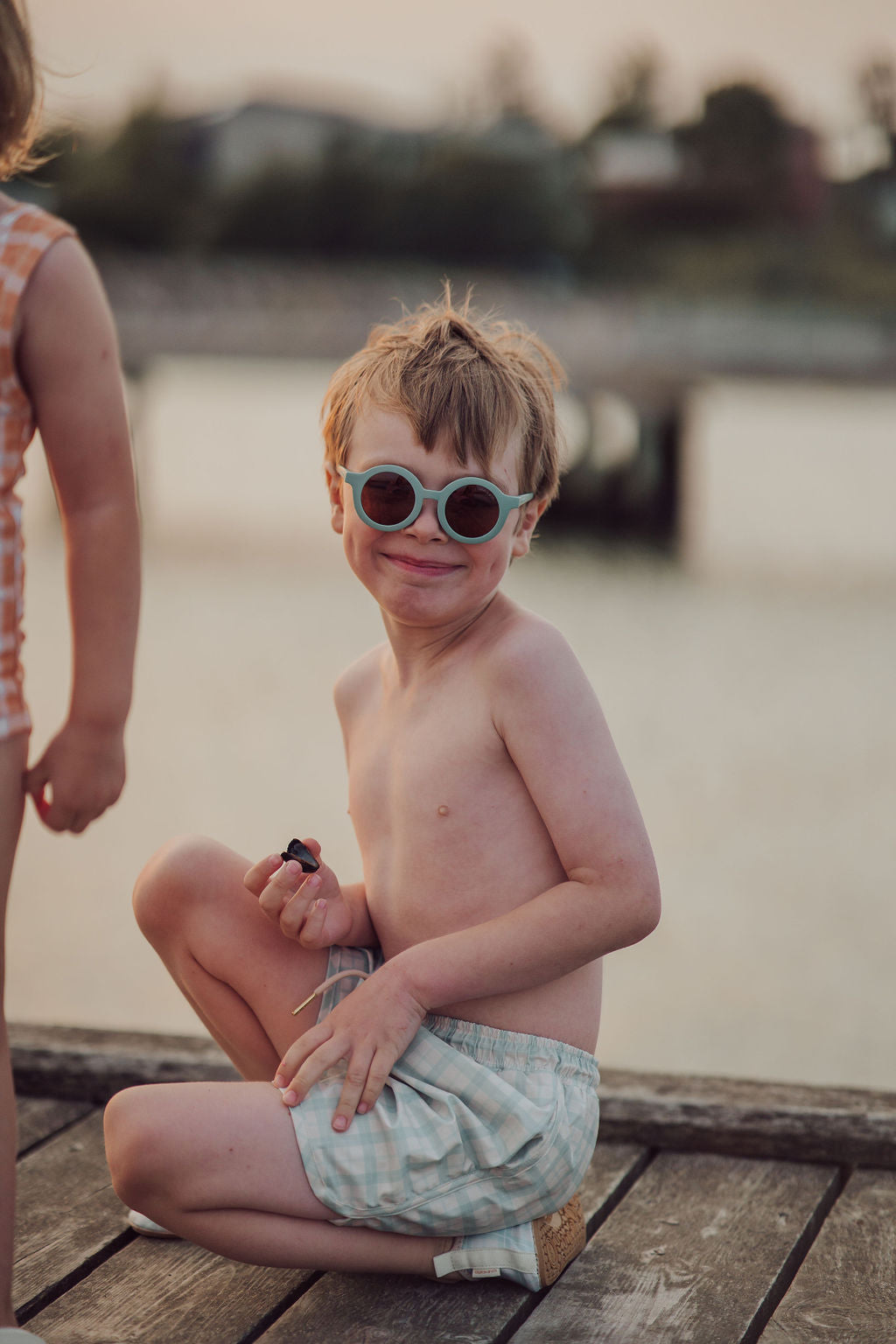 GRECH & CO. Swim Trunks | UPF + Recycled - Fern Plaid | Playroom Avenue