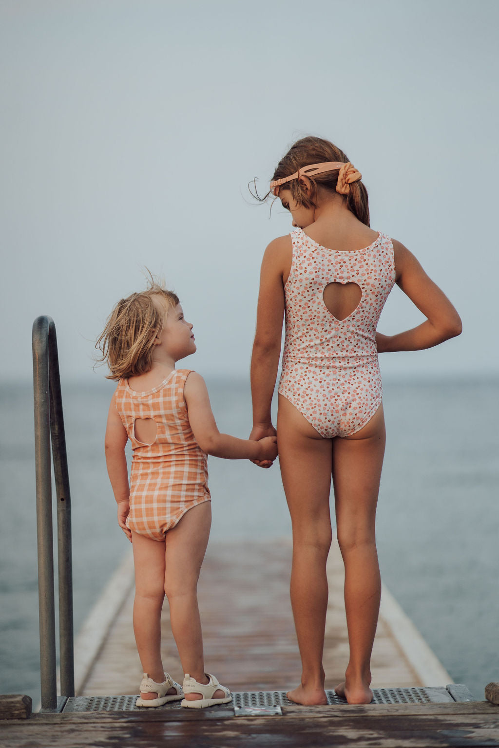 GRECH & CO. Sweetheart 1 Piece Swimsuit | UPF + Recycled - Buckwheat Plaid | Playroom Avenue