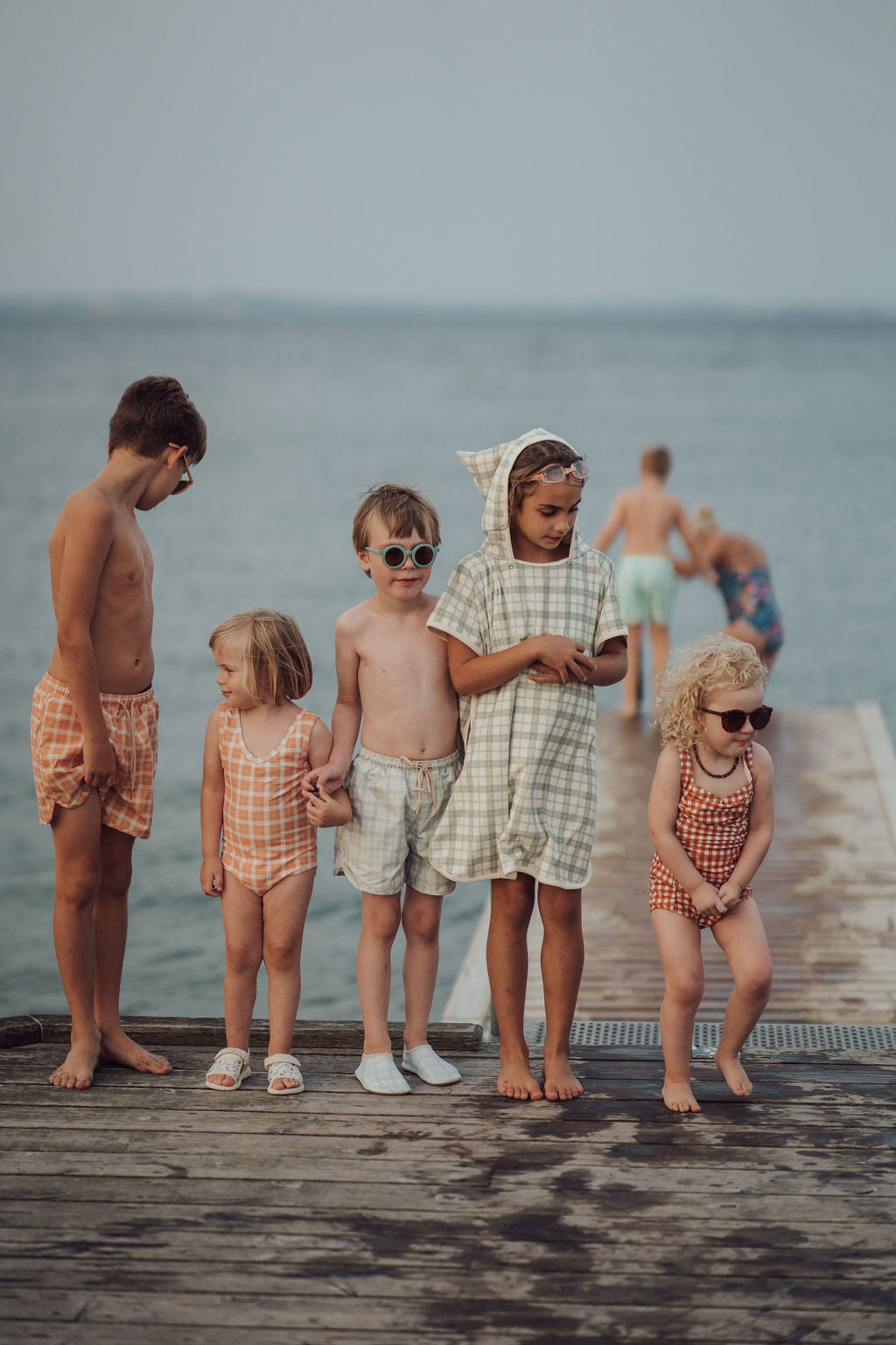 GRECH & CO. Swim Trunks | UPF + Recycled - Fern Plaid | Playroom Avenue