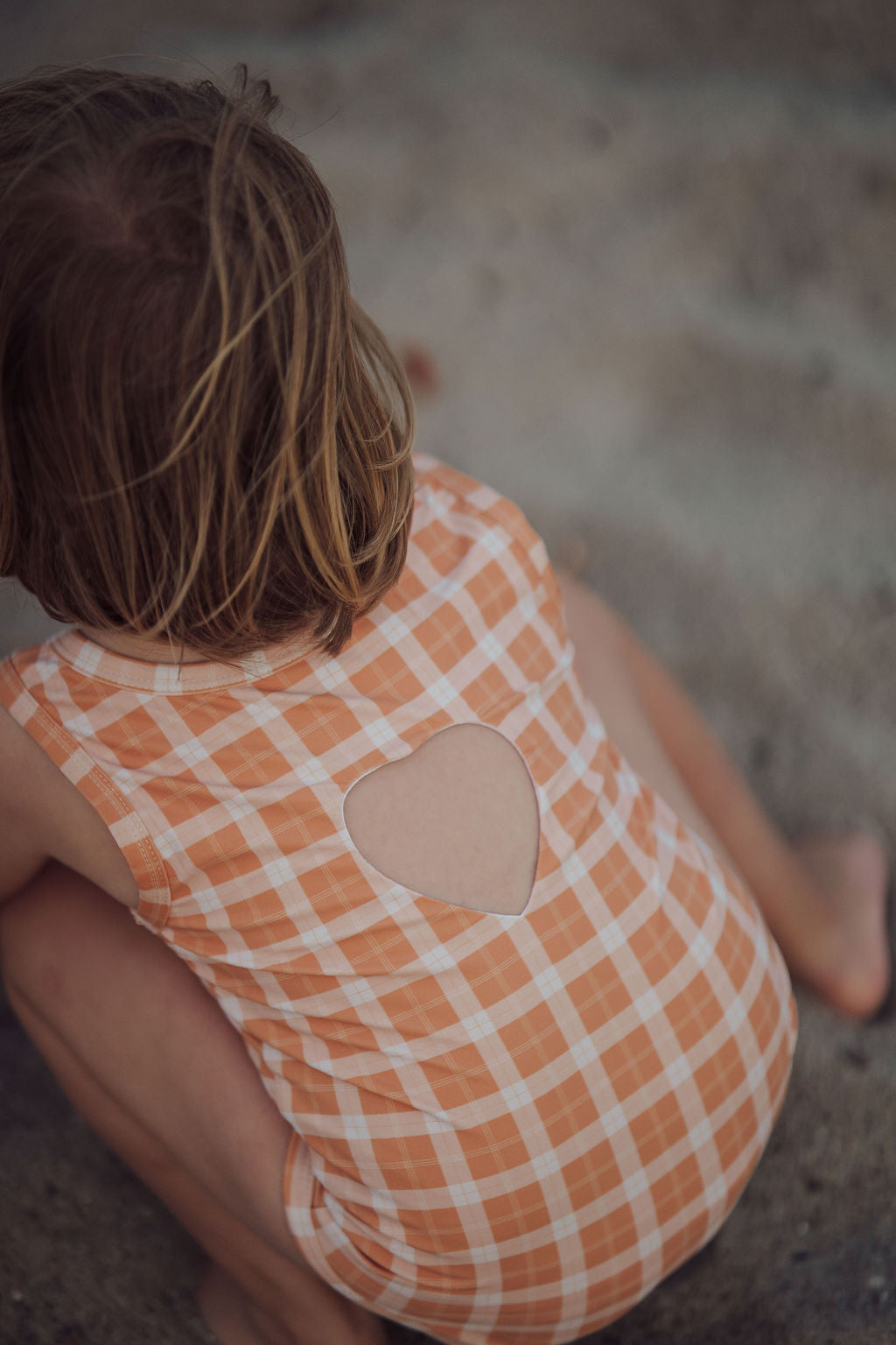 GRECH & CO. Sweetheart 1 Piece Swimsuit | UPF + Recycled - Buckwheat Plaid | Playroom Avenue