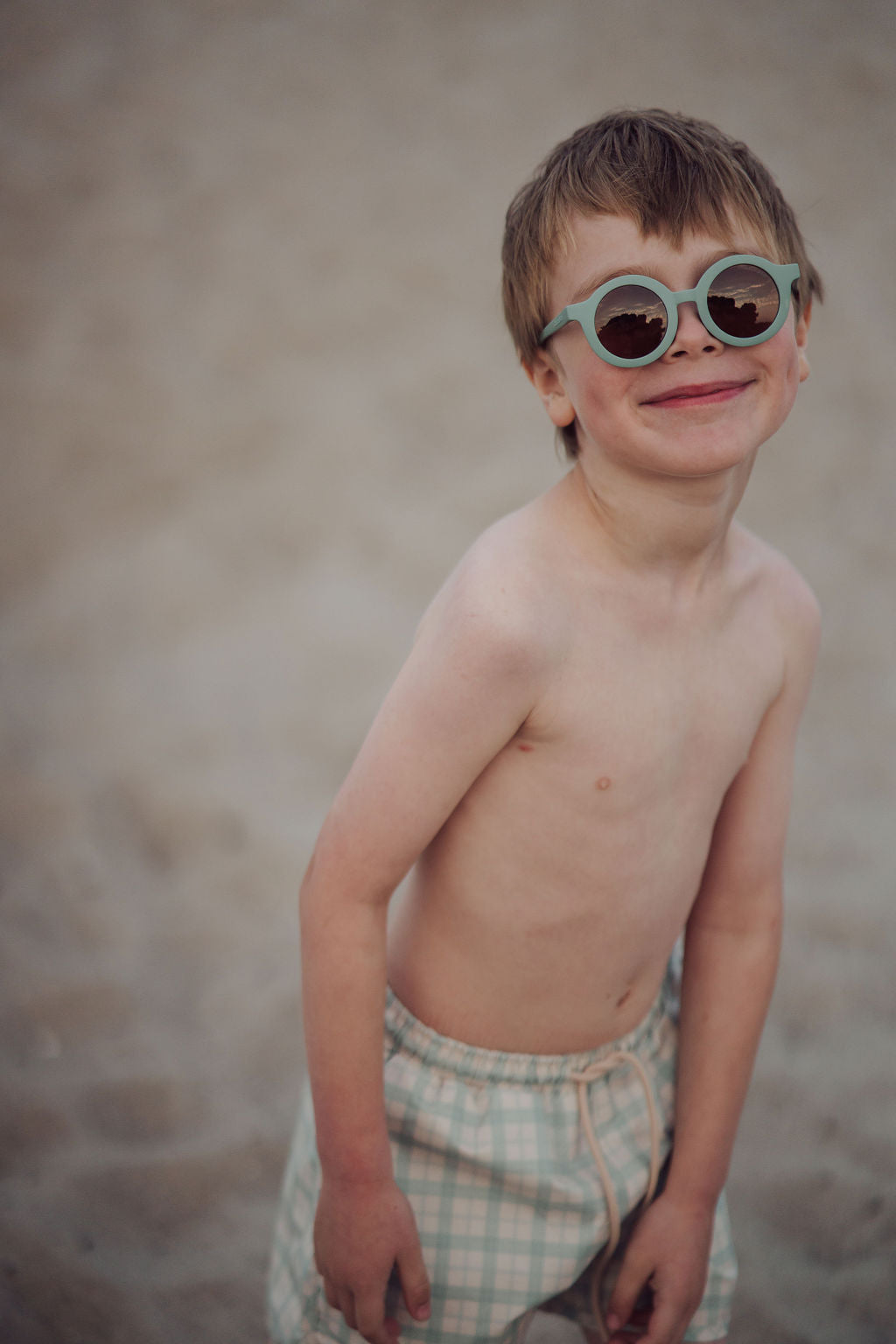 GRECH & CO. Swim Trunks | UPF + Recycled - Fern Plaid | Playroom Avenue