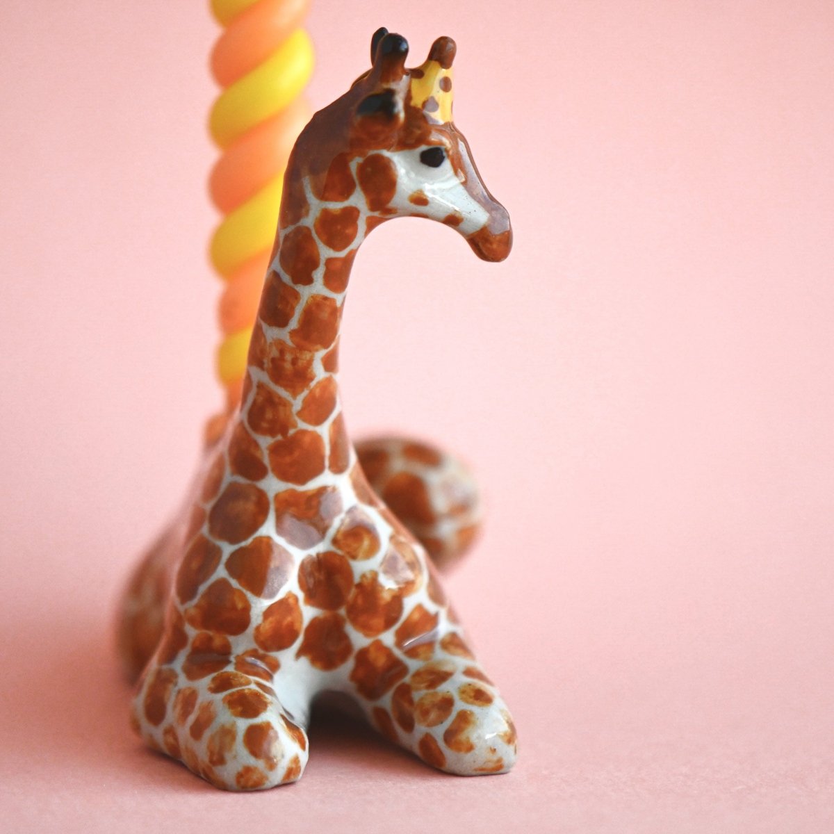 Camp Hollow Giraffe Cake Topper | Porcelain Party Animal | Candle Holder