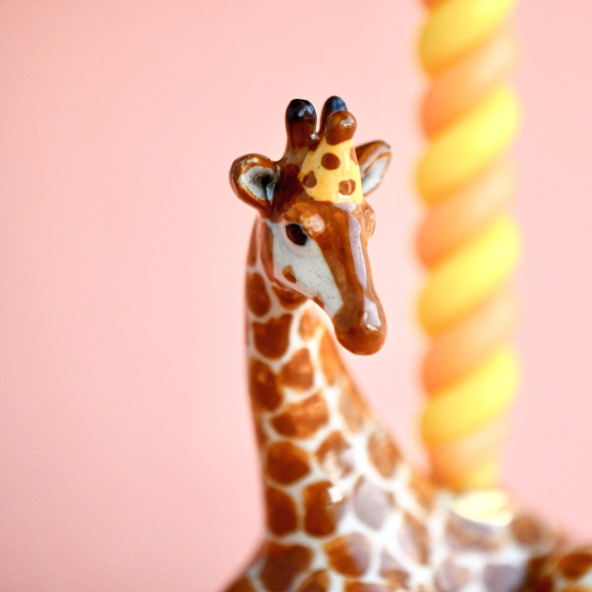 Camp Hollow Giraffe Cake Topper | Porcelain Party Animal | Candle Holder