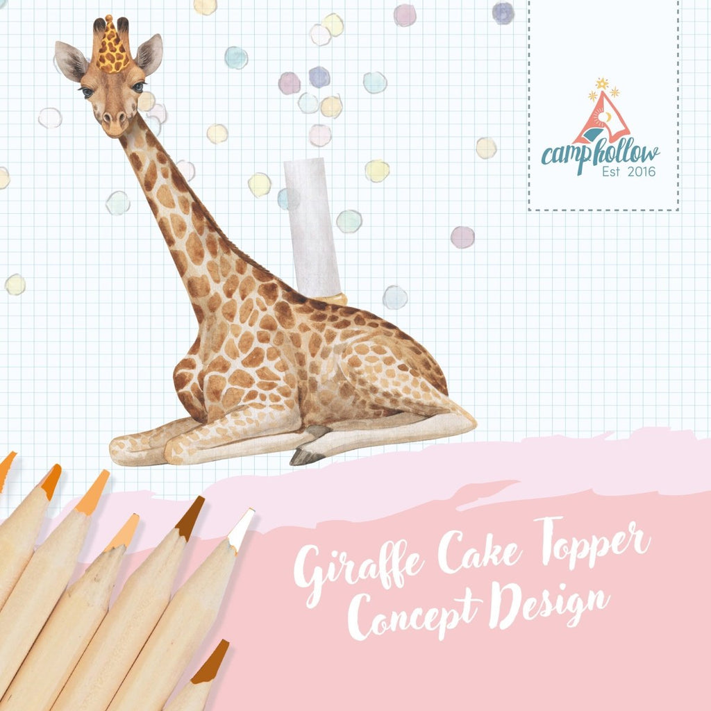 Camp Hollow Giraffe Cake Topper | Porcelain Party Animal | Candle Holder