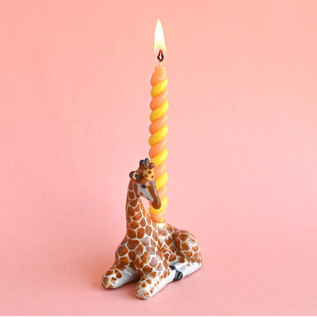 Camp Hollow Giraffe Cake Topper | Porcelain Party Animal | Candle Holder