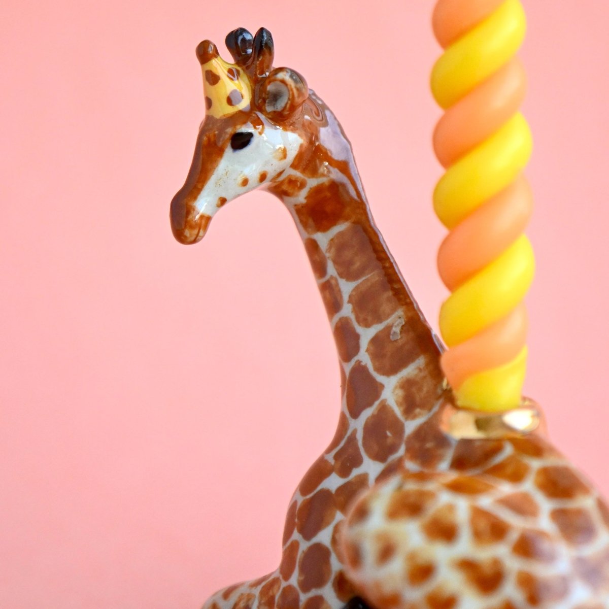 Camp Hollow Giraffe Cake Topper | Porcelain Party Animal | Candle Holder