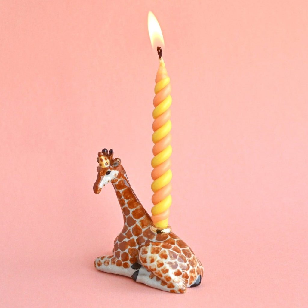 Camp Hollow Giraffe Cake Topper | Porcelain Party Animal | Candle Holder