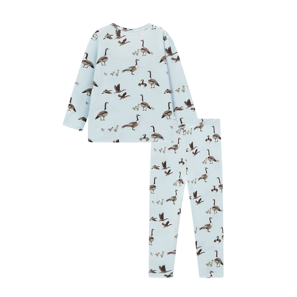 Milkbarn Goose Luxe Stretch Long Sleeve Two Piece Pajama Set | Playroom Avenue