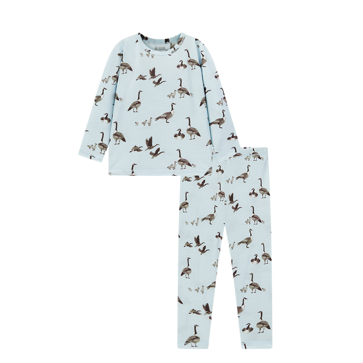Milkbarn Goose Luxe Stretch Long Sleeve Two Piece Pajama Set | Playroom Avenue