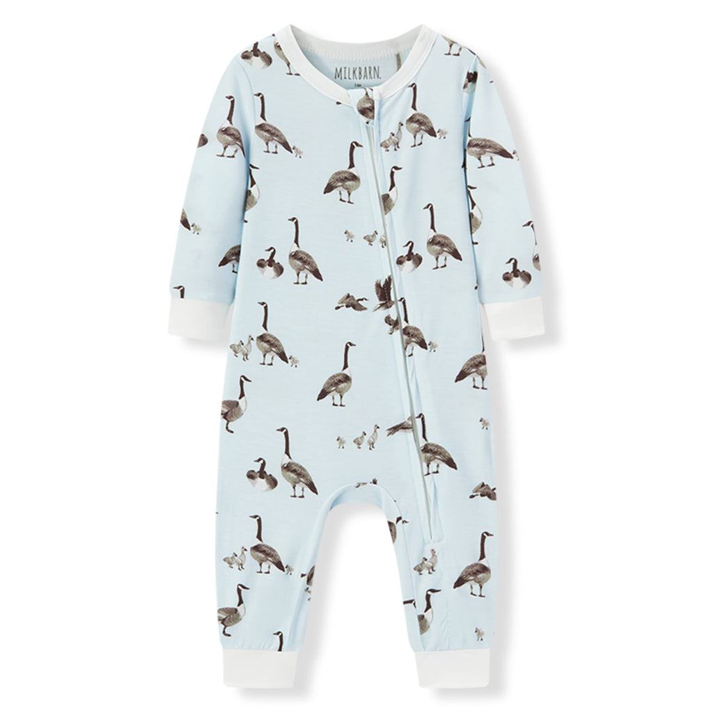Milkbarn Goose Luxe Stretch Zipper Pajama | Playroom Avenue