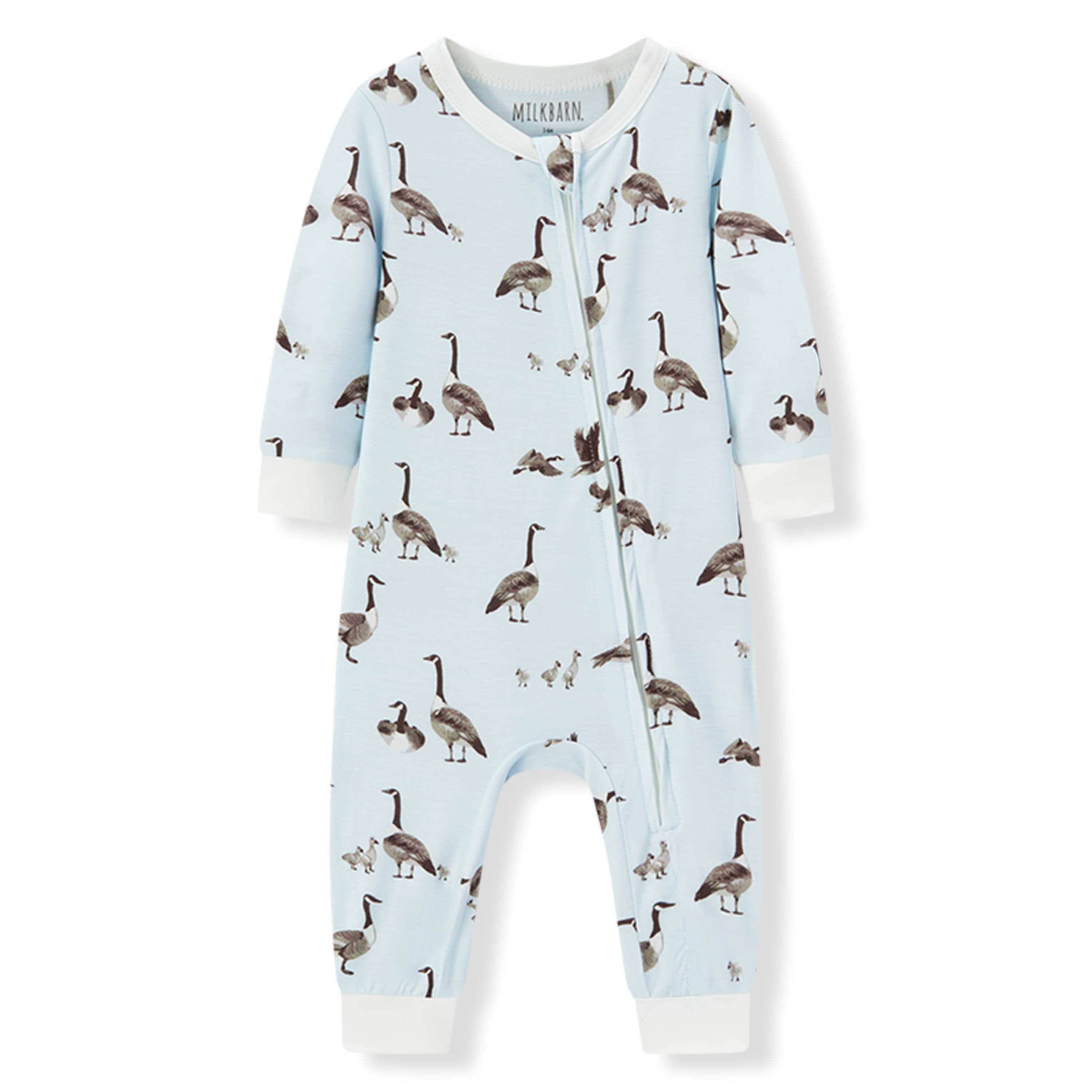 Milkbarn Goose Luxe Stretch Zipper Pajama | Playroom Avenue