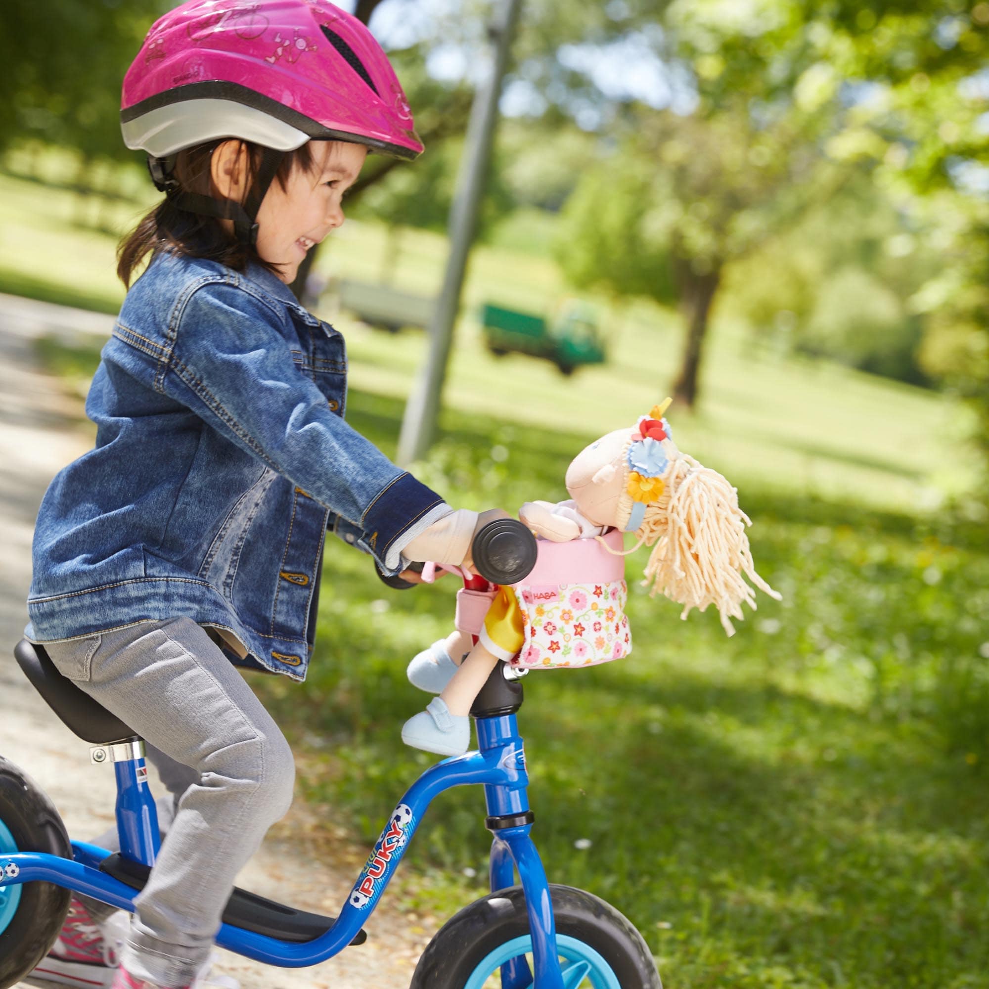HABA Soft Doll's Bike Seat Flower Meadow | Playroom Avenue