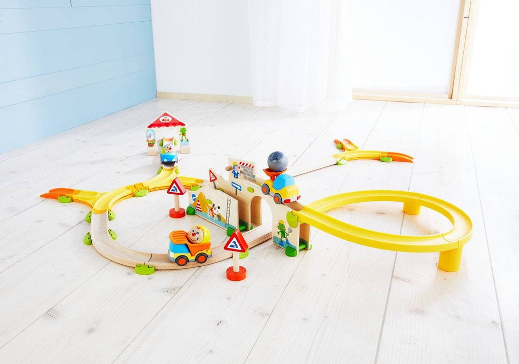 HABA Kullerbu Construction Site Track Starter Set - Themed Ball Track | HABA USA