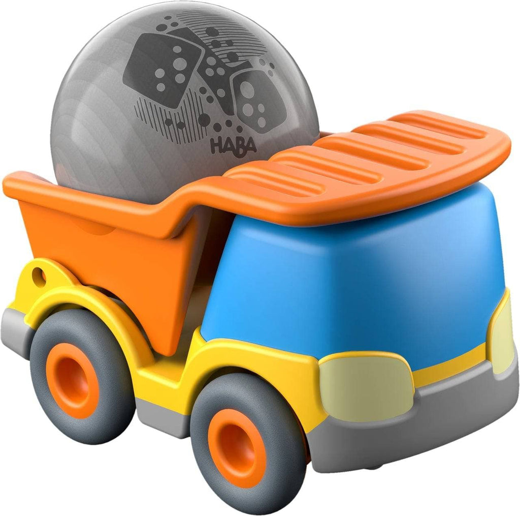 Construction truck from HABA Kullerbu Construction Site Track Starter Set - Themed Ball Track | HABA USA