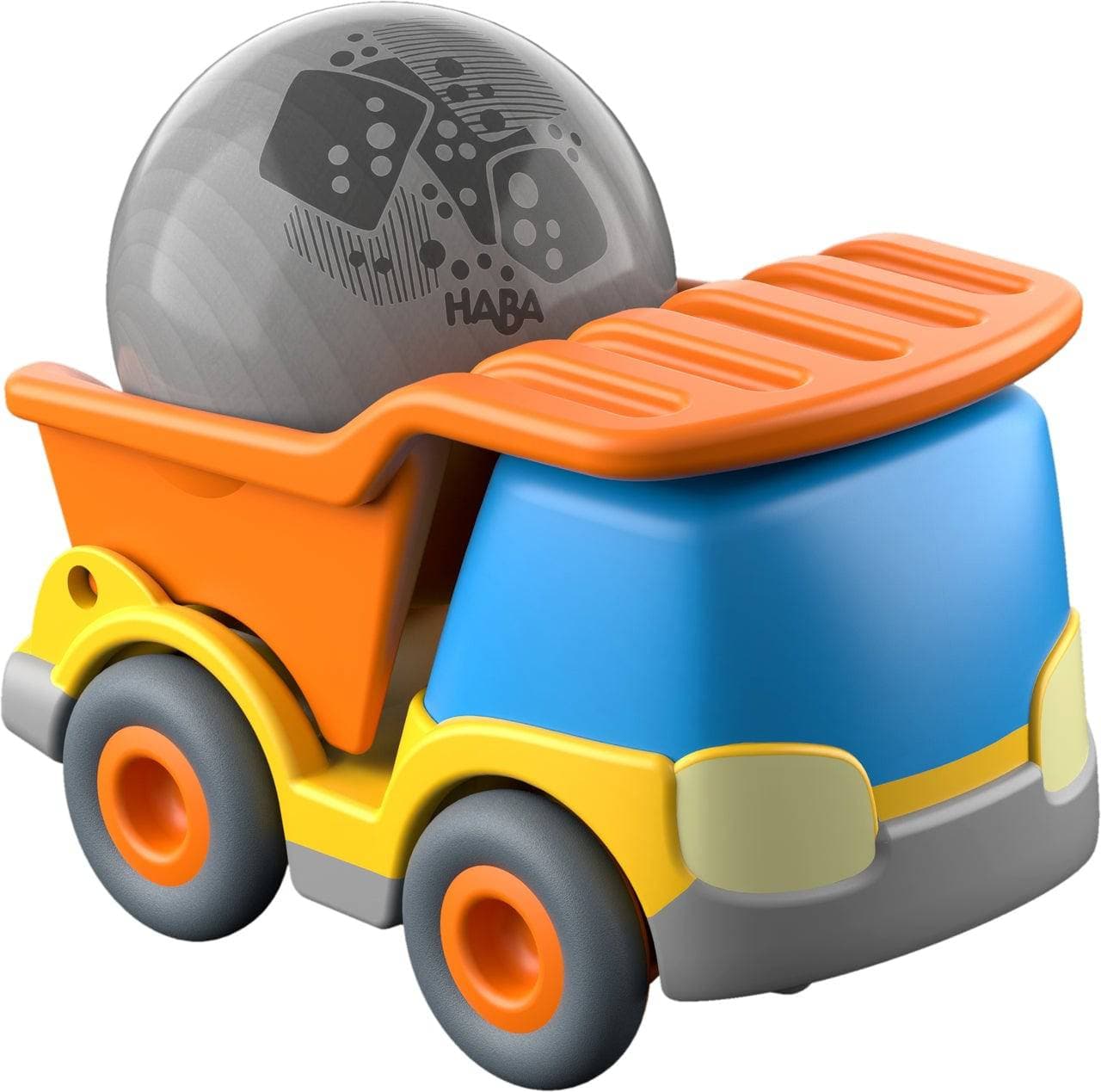 Construction truck from HABA Kullerbu Construction Site Track Starter Set - Themed Ball Track | HABA USA
