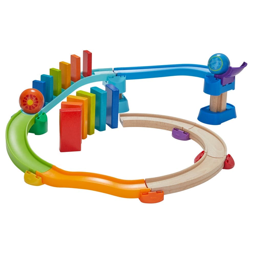 Haba Kullerbu Kringel Domino Play Track Starter Set a colorful toy track set on a white background