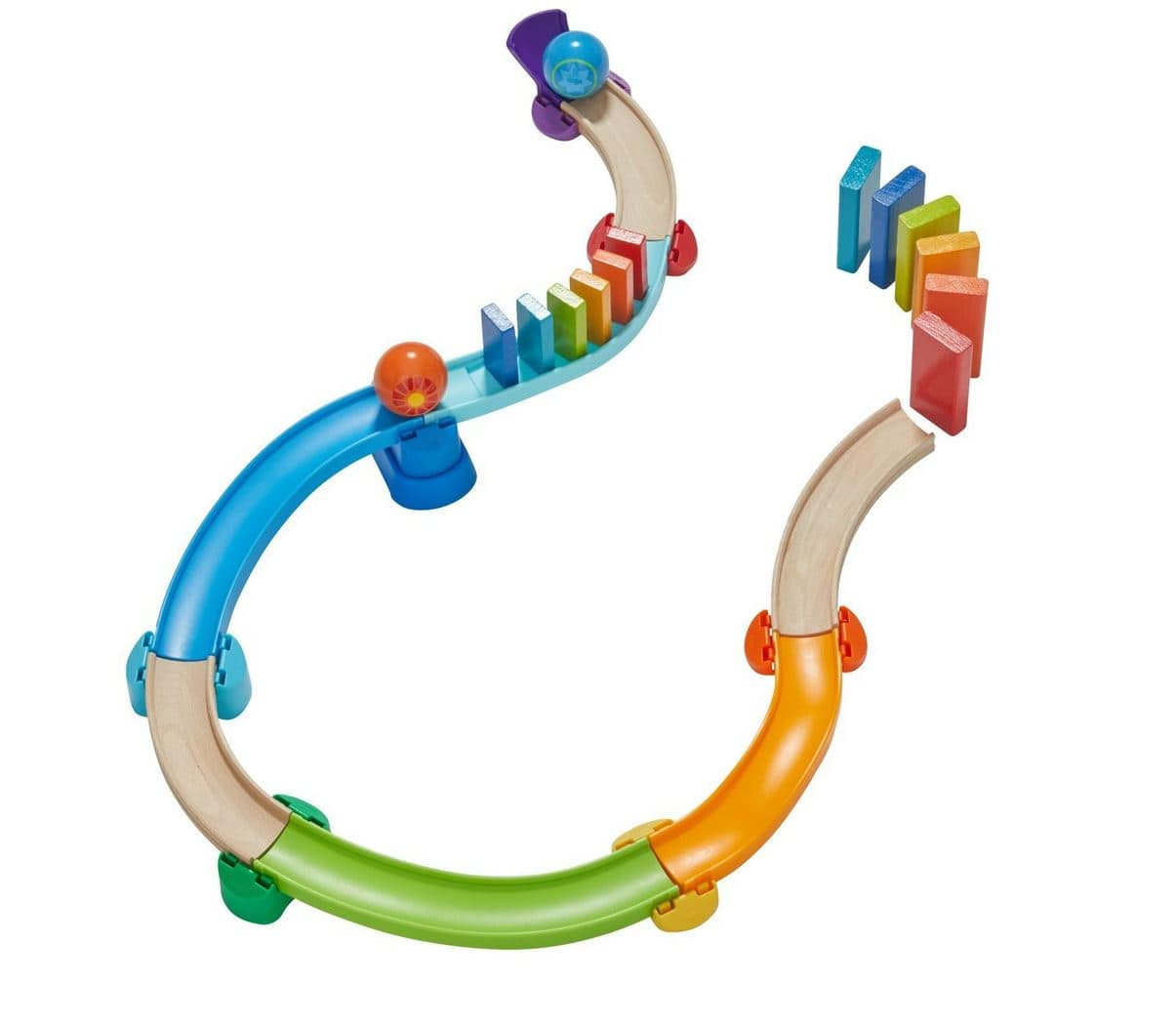 Haba Kullerbu Kringel Domino Play Track Starter Set a colorful toy track set on a white background
