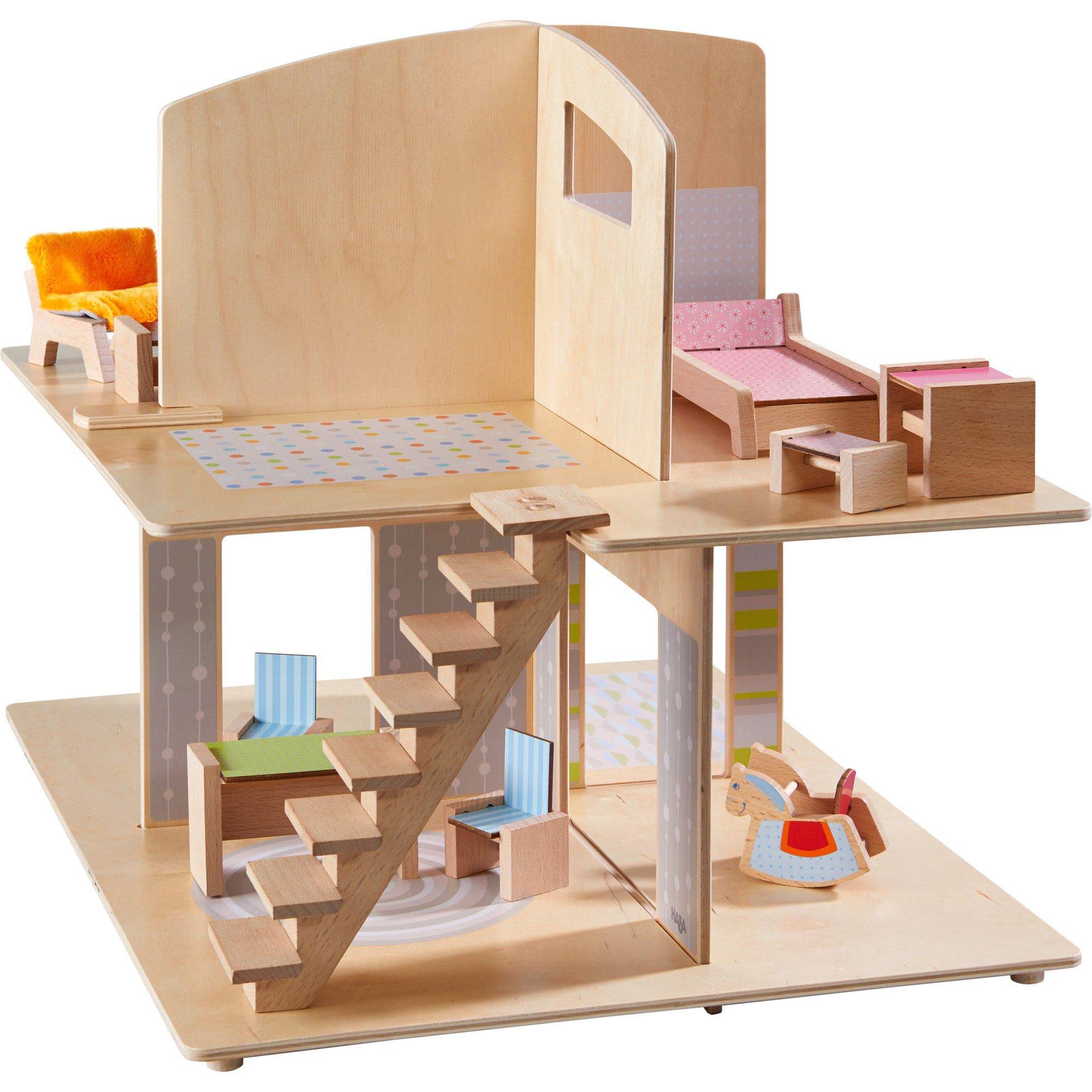 HABA Little Friends Dollhouse Town Villa with Furniture - Complete Dollhouse | HABA USA