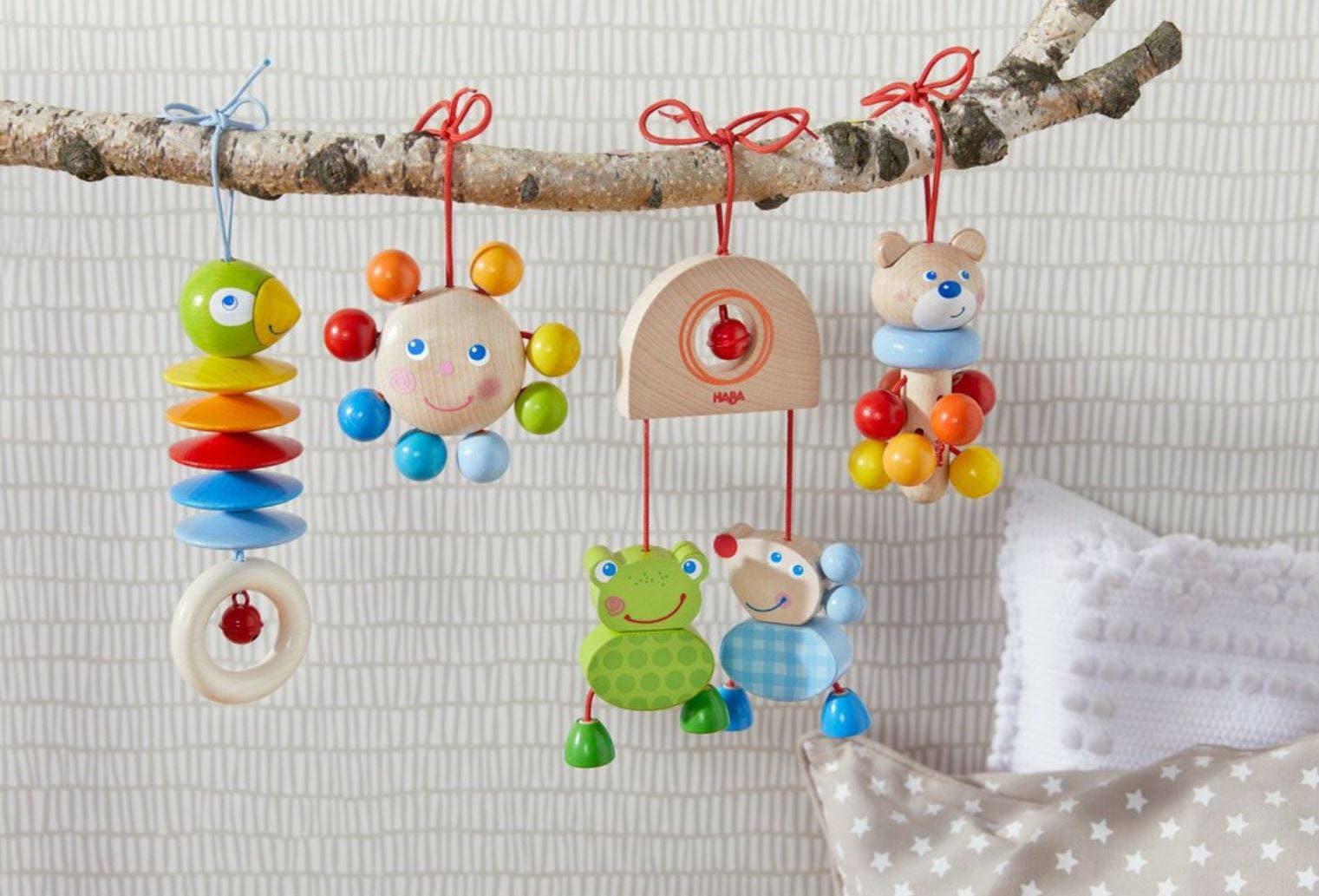 HABA Dangling Figure Bear Stroller & Crib Toy