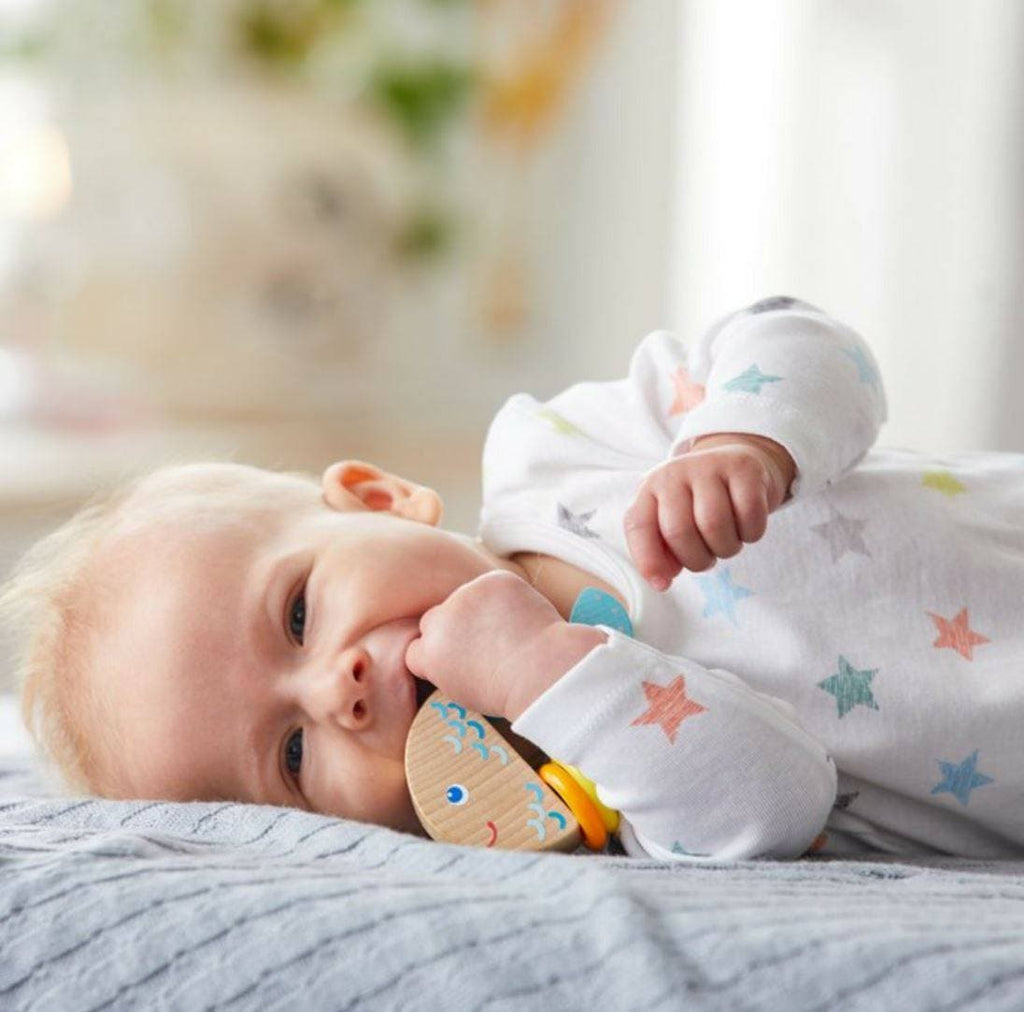 HABA Rattlefish Wooden Baby Rattle | Playroom Avenue