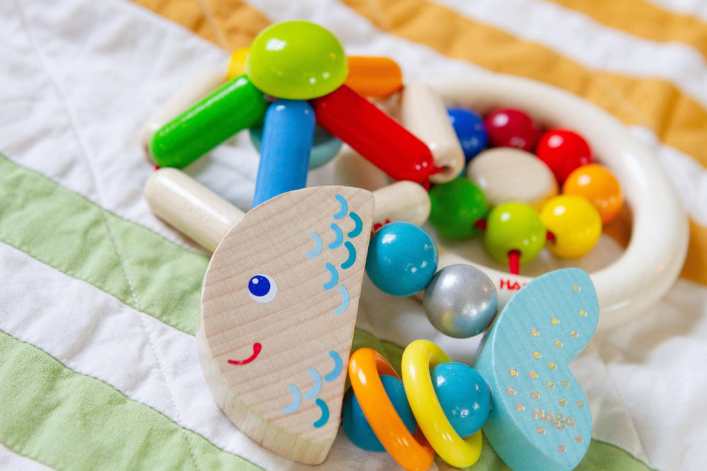HABA Rattlefish Wooden Baby Rattle | Playroom Avenue
