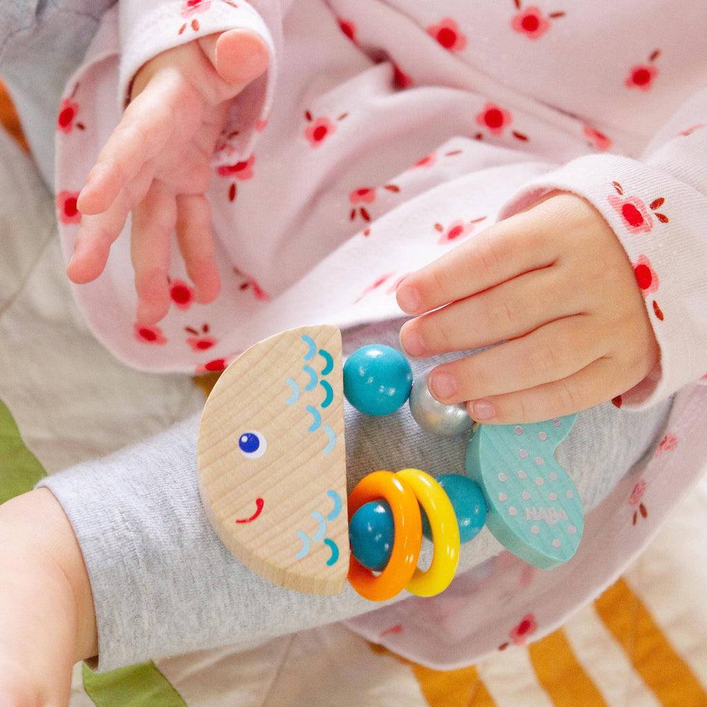 HABA Rattlefish Wooden Baby Rattle | Playroom Avenue