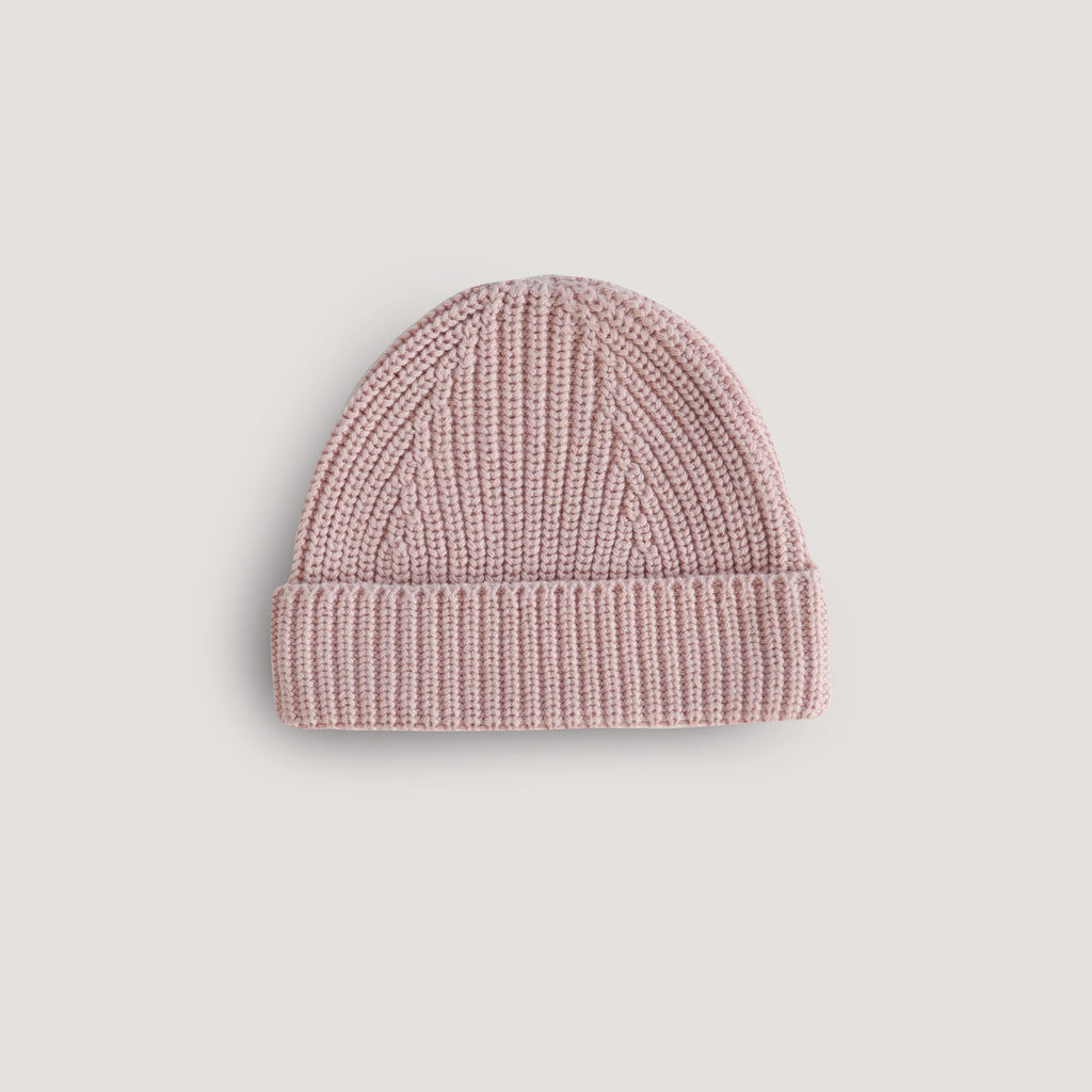 Mushie Chunky Knit Beanie Blush | Playroom Avenue