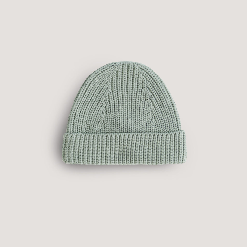 Mushie Chunky Knit Beanie Light Mint | Playroom Avenue