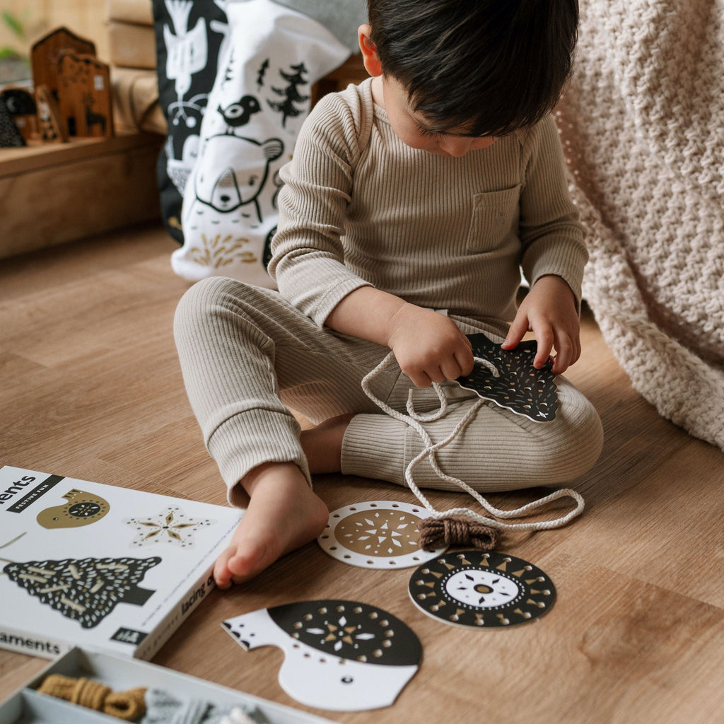Wee Gallery Festive Fun Lacing Ornaments | Playroom Avenue
