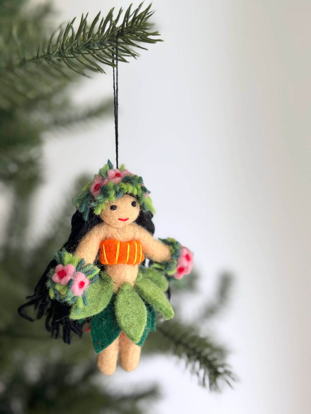 Ganapati Crafts Co. Hula Girl Ornament White | Playroom Avenue
