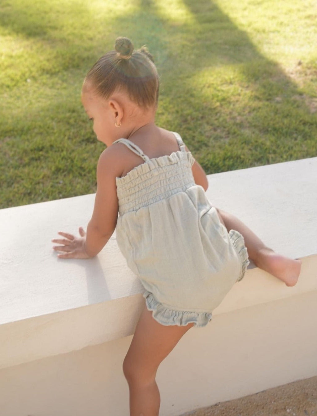 La Petit Lapin Gabrielle | Organic Muslin Cotton Bouquet Onesie | Sage | Playroom Avenue