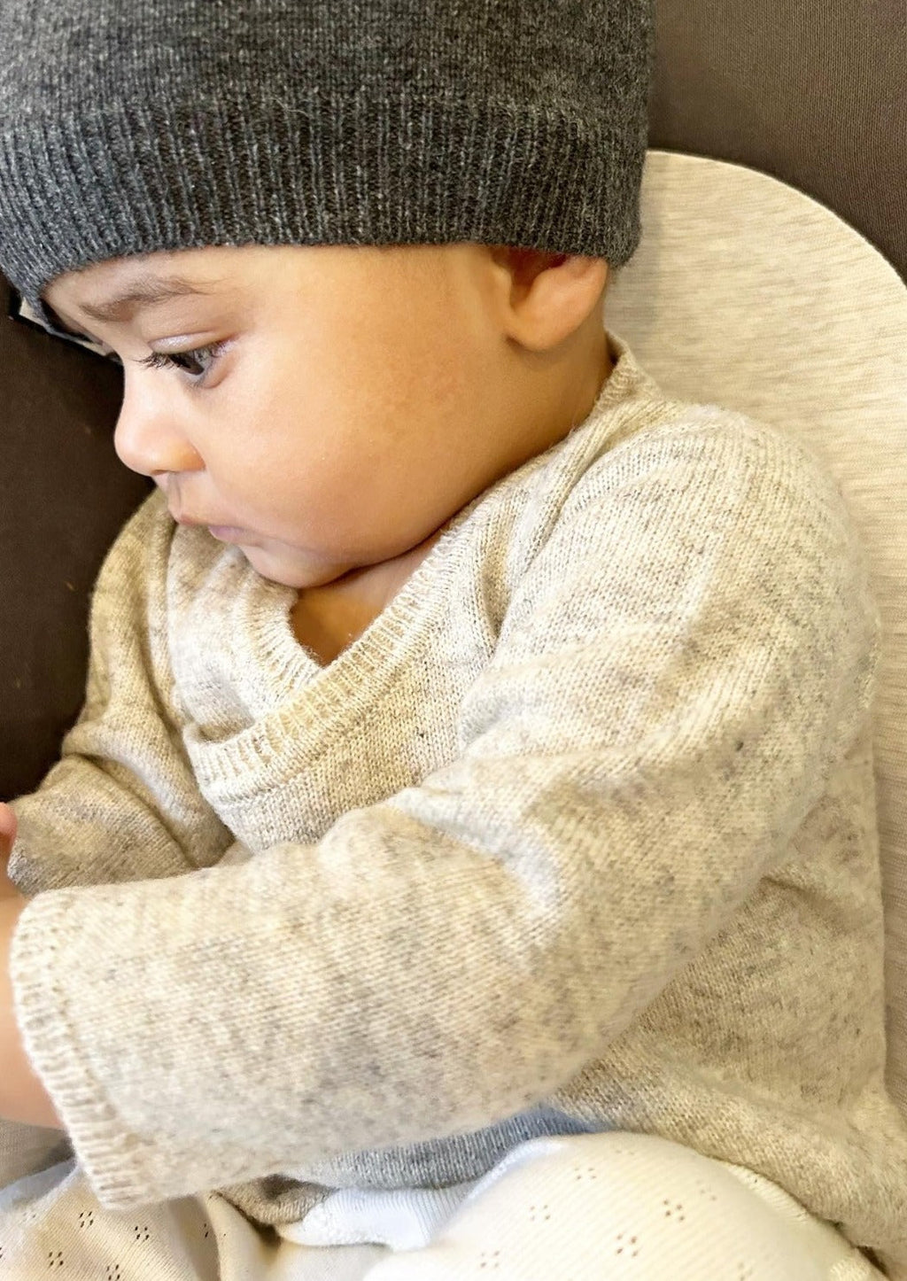 La Petit Lapin Cashmere Wrap Cardigan | Grey Dawn | Playroom Avenue