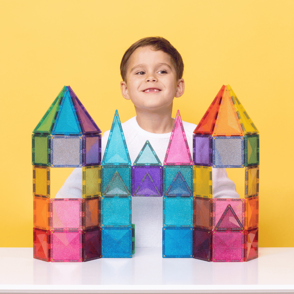 Connetix Magnetic Tiles | Glitter Castle Pack (48 pcs) | Playroom Avenue