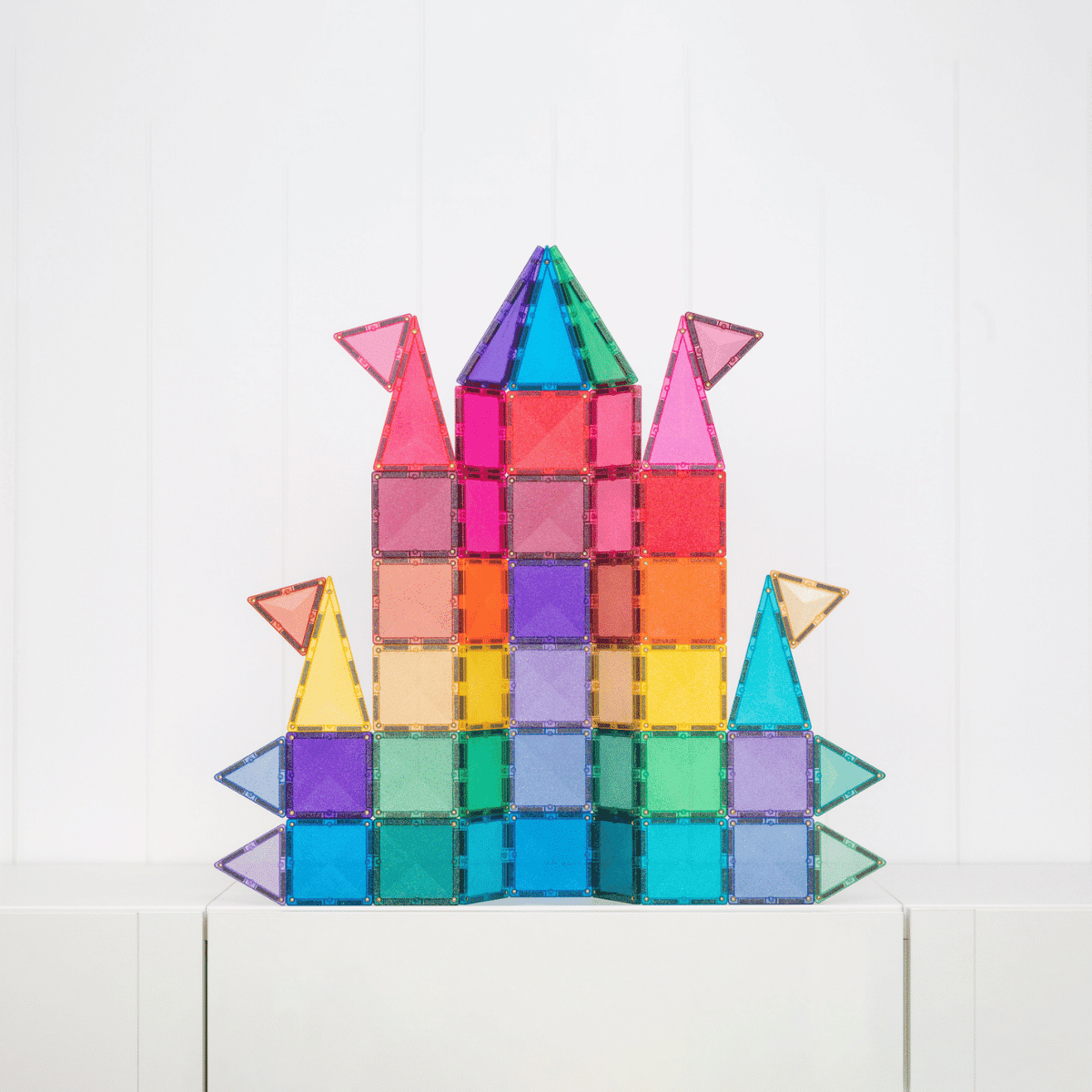 Connetix Magnetic Tiles | Glitter Castle Pack (48 pcs) | Playroom Avenue
