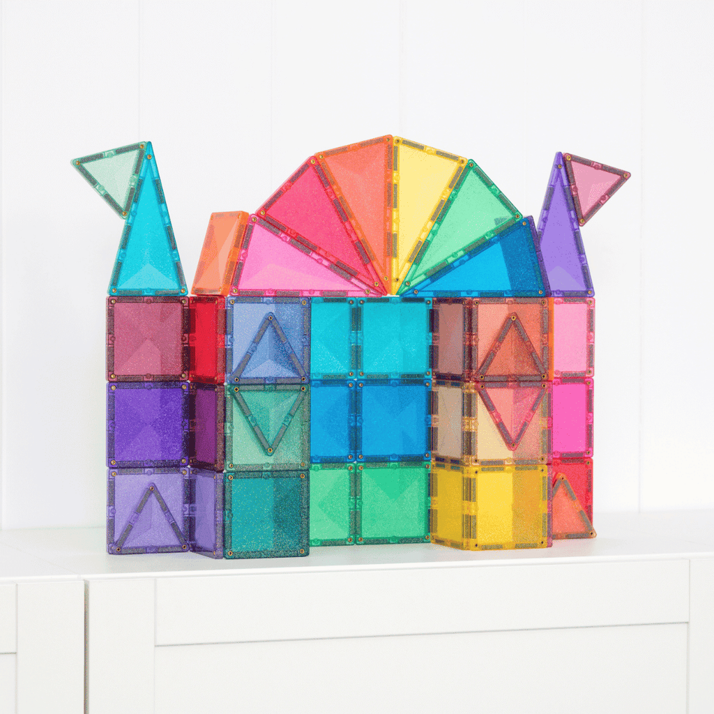 Connetix Magnetic Tiles | Glitter Castle Pack (48 pcs) | Playroom Avenue