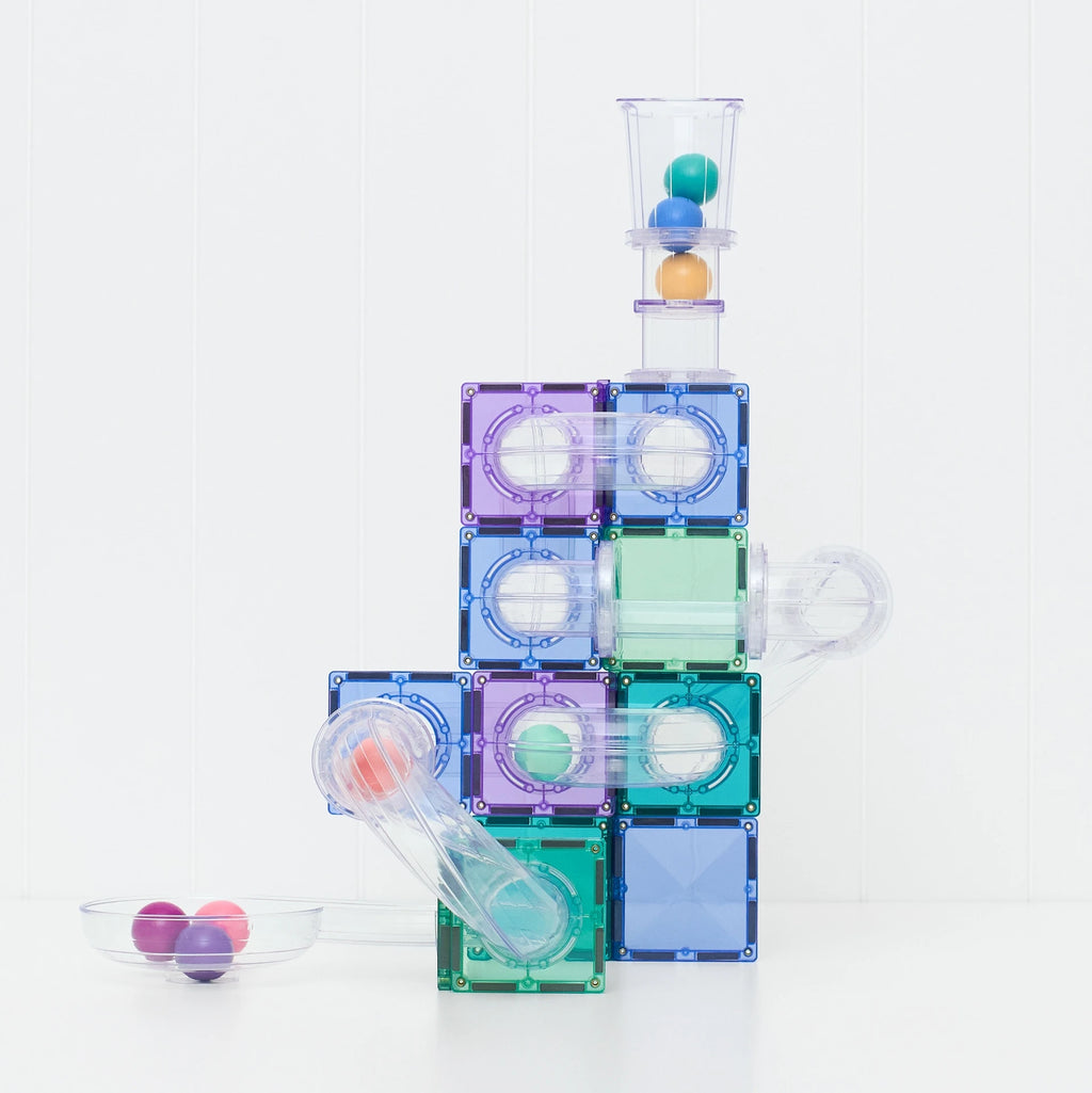 Connetix Magnetic Tiles | Ball Run Pastel Pack (114 pc) | Playroom Avenue