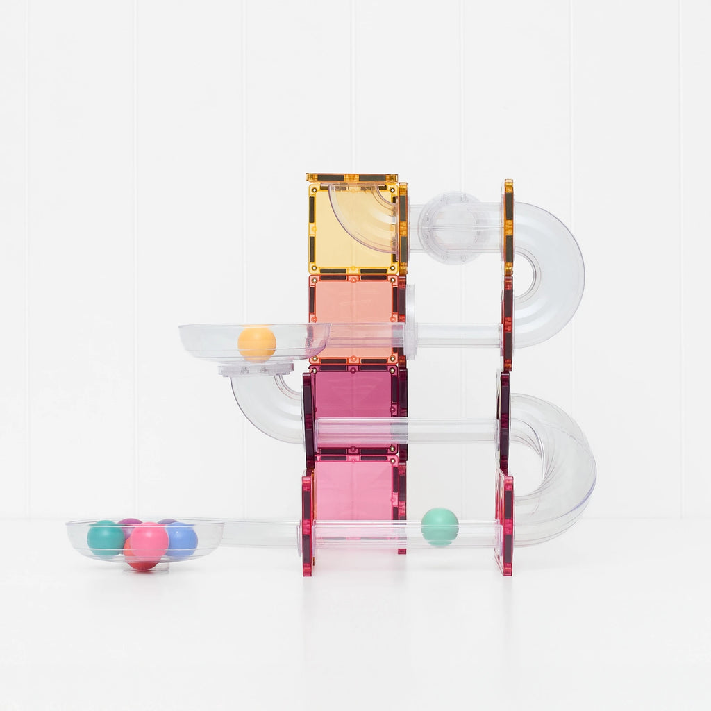 Connetix Magnetic Tiles | Ball Run Pastel Pack (114 pc) | Playroom Avenue