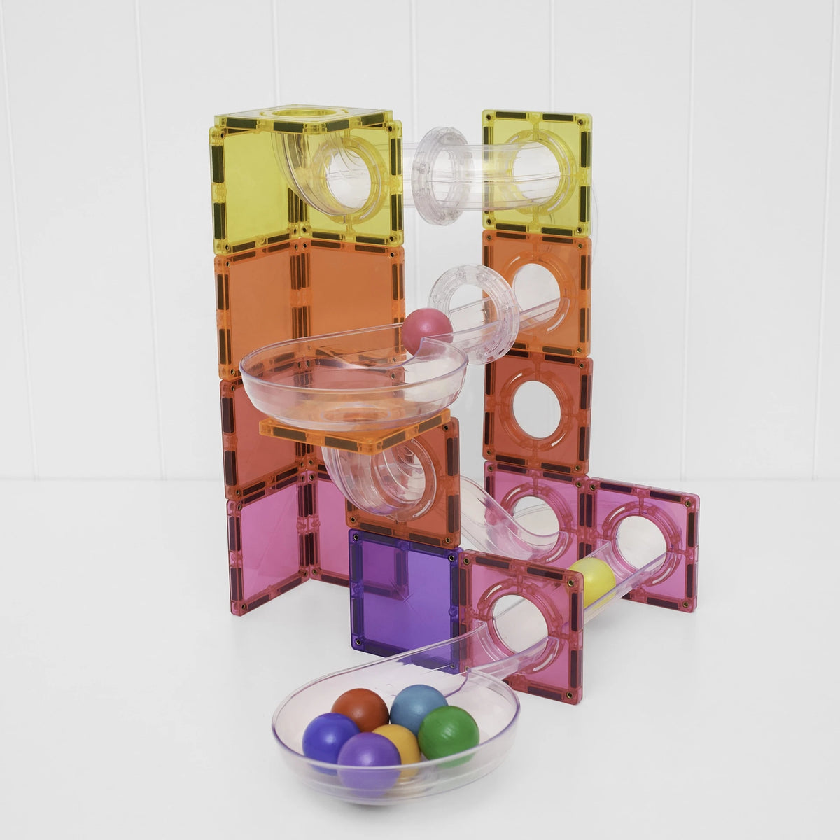 Connetix Magnetic Tiles | Rainbow Marble Run (114 pcs) | Playroom Avenue