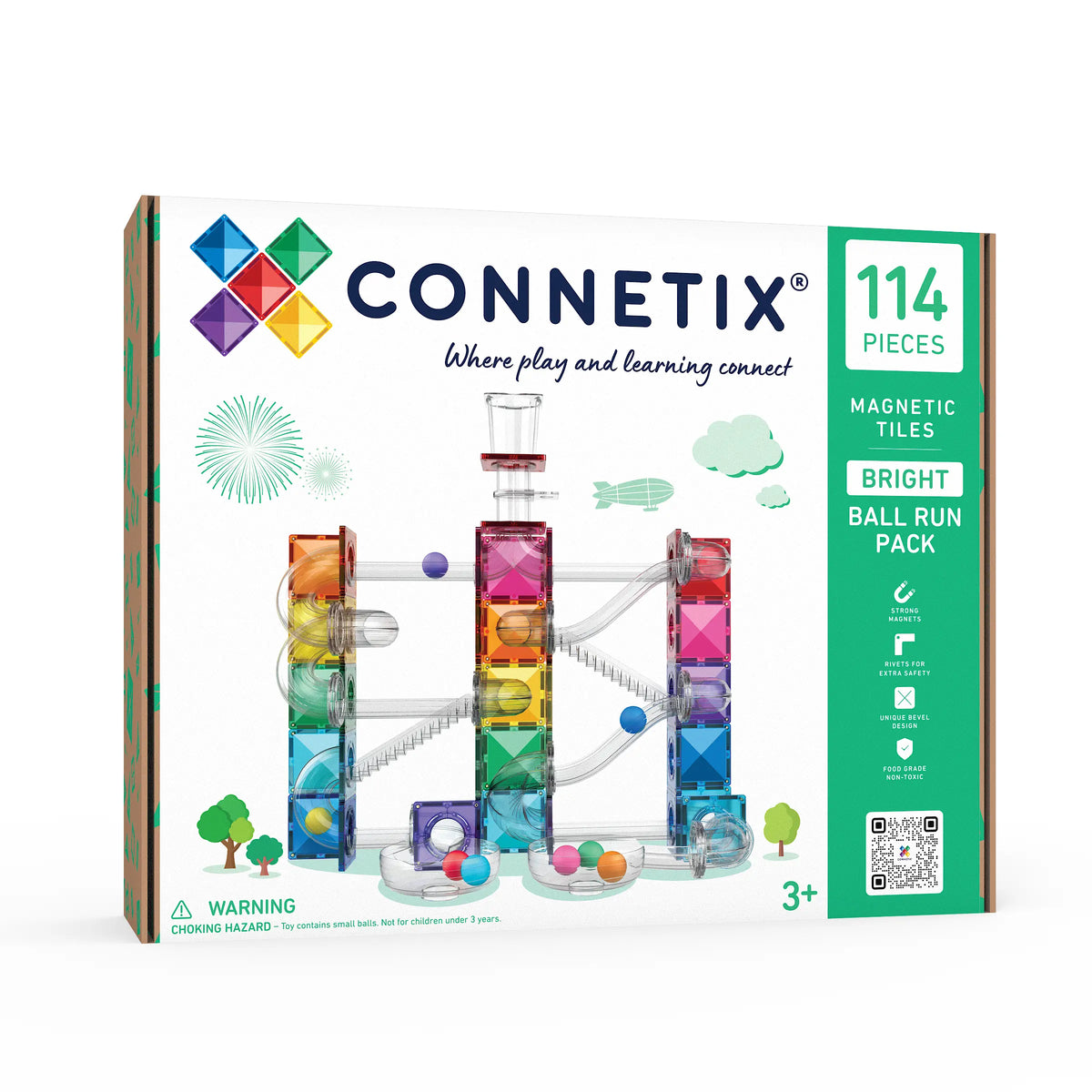Connetix Magnetic Tiles | Rainbow Marble Run (114 pcs) | Playroom Avenue