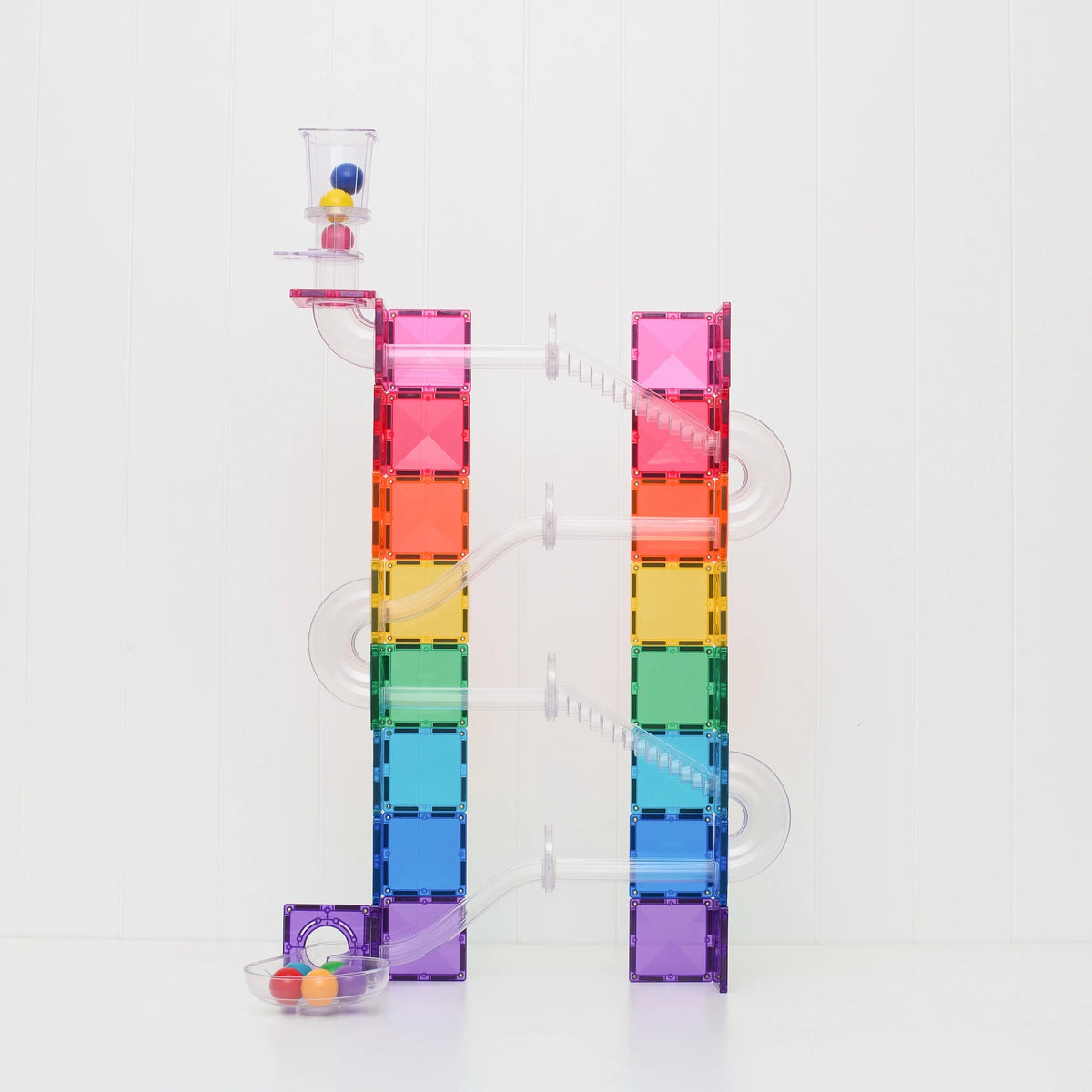 Connetix Magnetic Tiles | Rainbow Marble Run (114 pcs) | Playroom Avenue