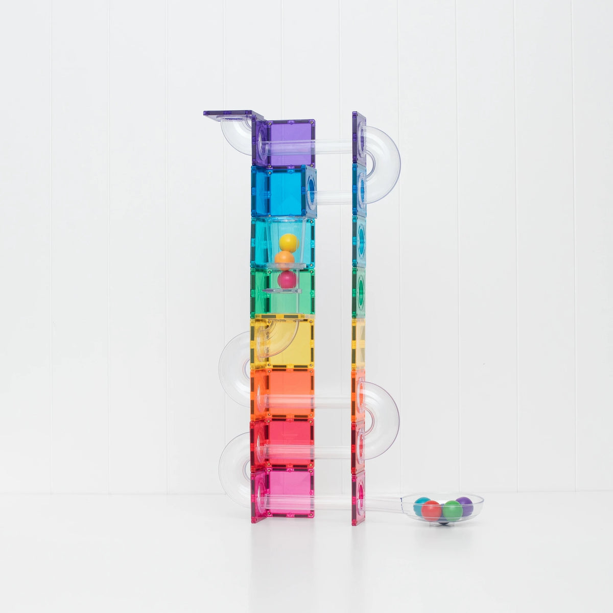 Connetix Magnetic Tiles | Rainbow Marble Run (114 pcs) | Playroom Avenue