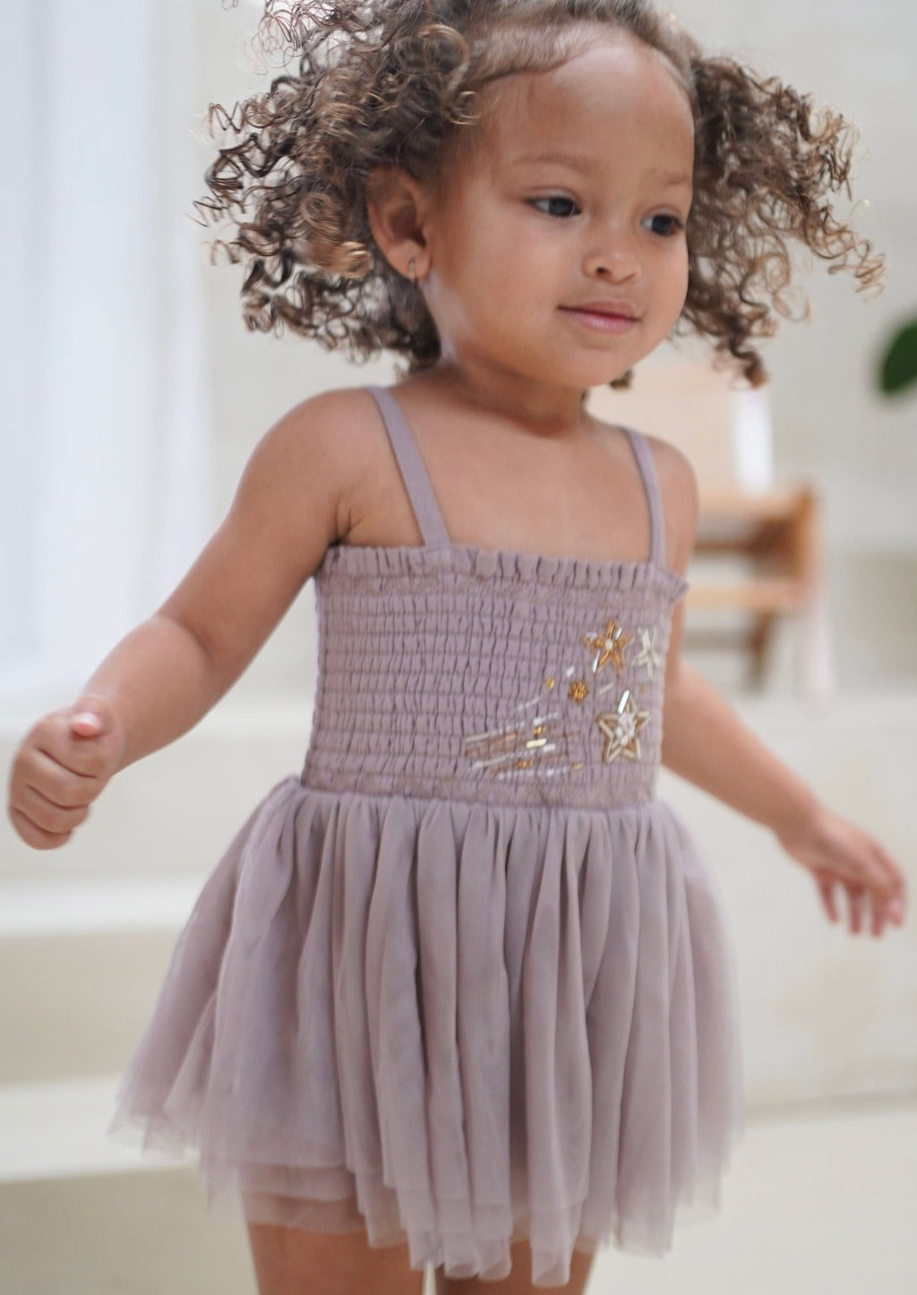 Le Petit Lapin Valentina | Organic Muslin Petit Etoile Tutu Romper | Lilac | Playroom Avenue