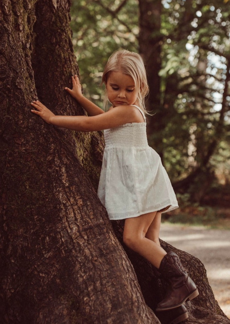 La Petit Lapin Bora | Swiss Dot Embroidery Top | Antique Ivory | Playroom Avenue