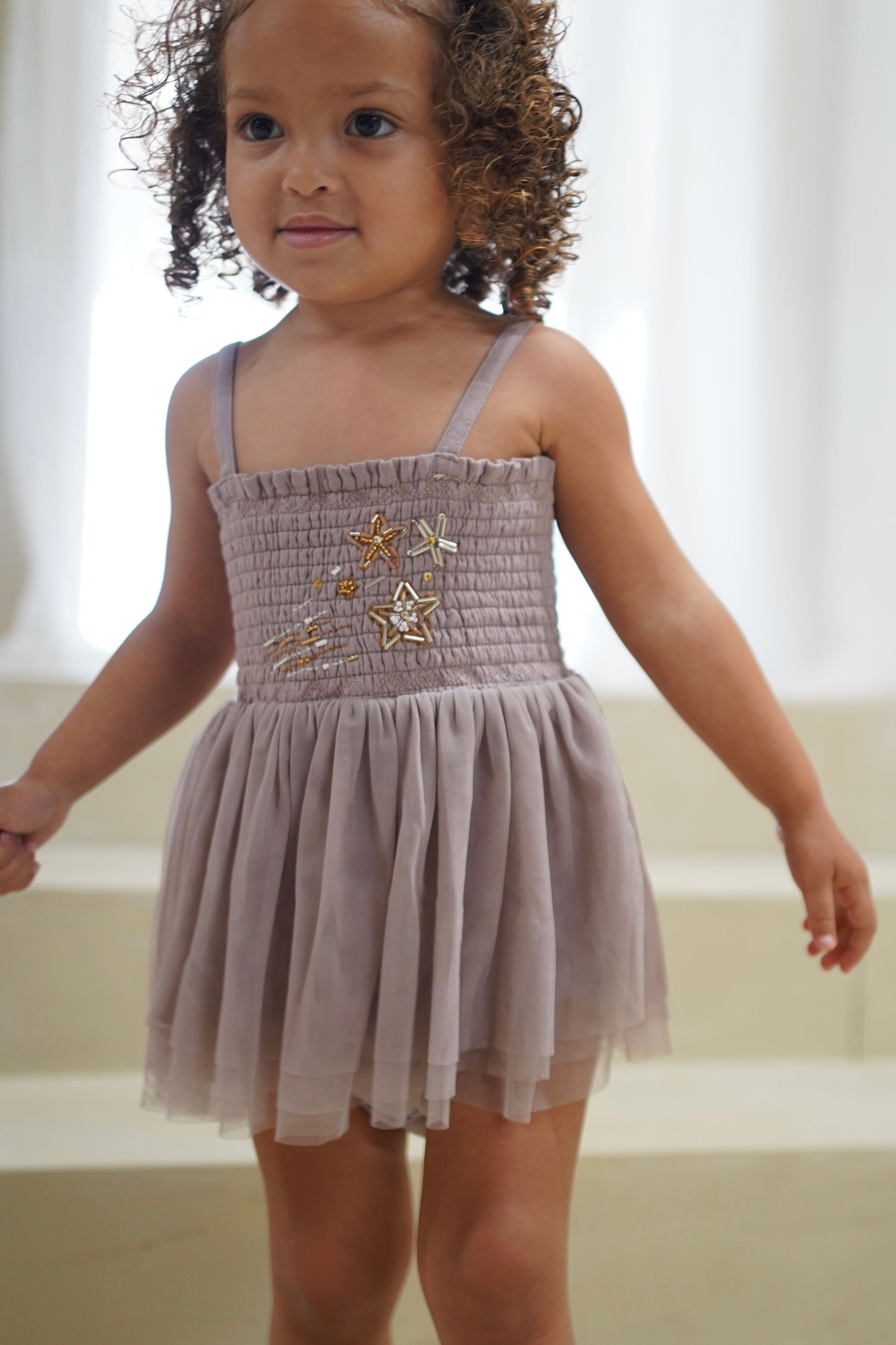 Le Petit Lapin Valentina | Organic Muslin Petit Etoile Tutu Romper | Lilac | Playroom Avenue
